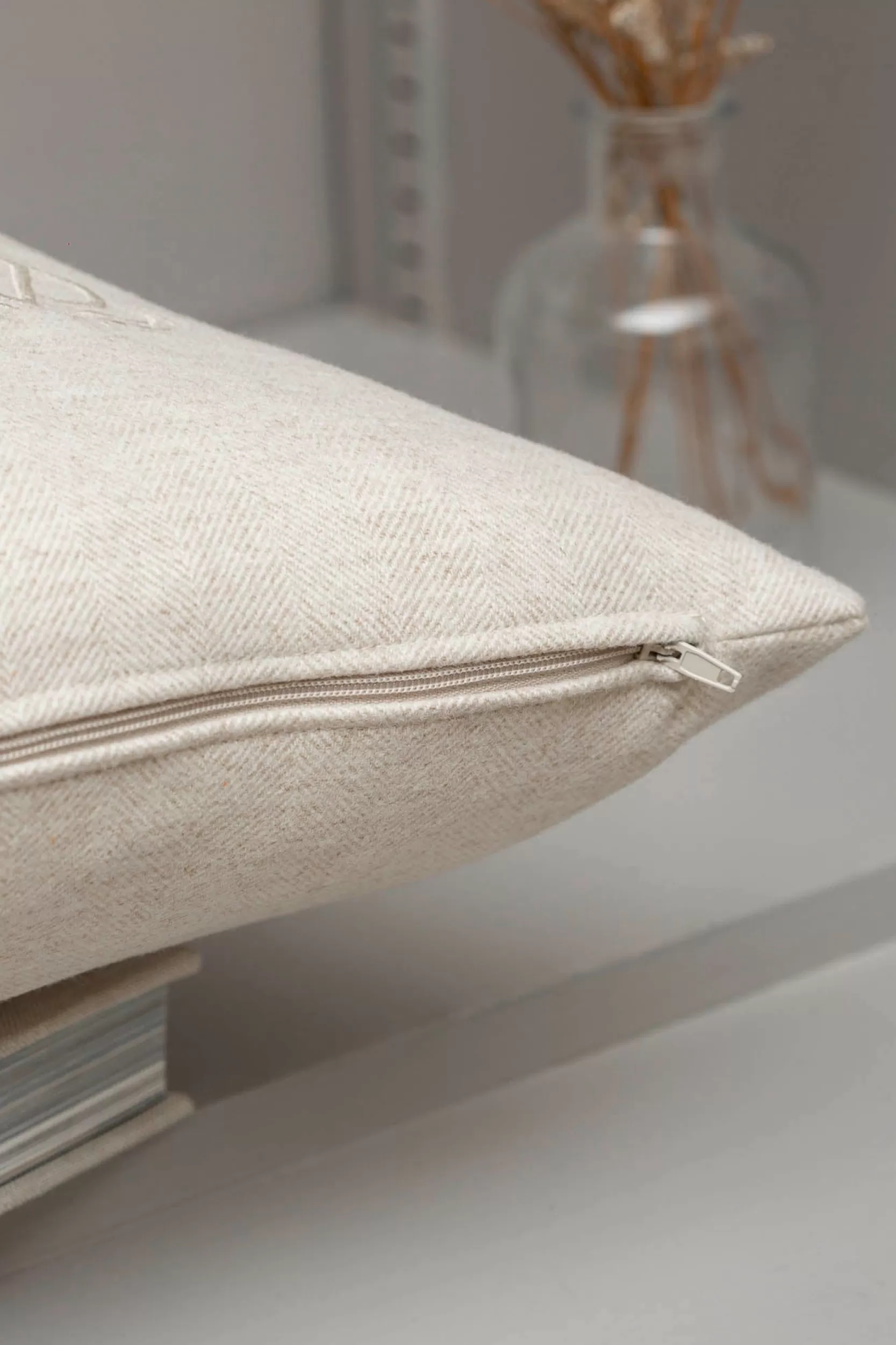 Flash Sale Pini Parma Cuscino In Lana A Spina Di Pesce - Made In Italy Beige