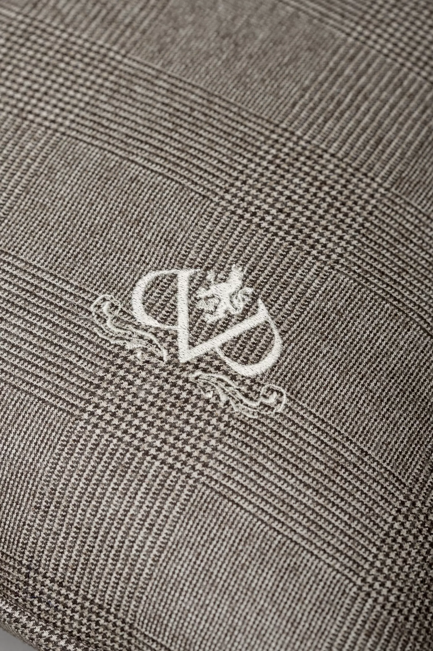 Sale Pini Parma Cuscino In Lana Principe Di Galles Color Tortora - Made In Italy Talpa
