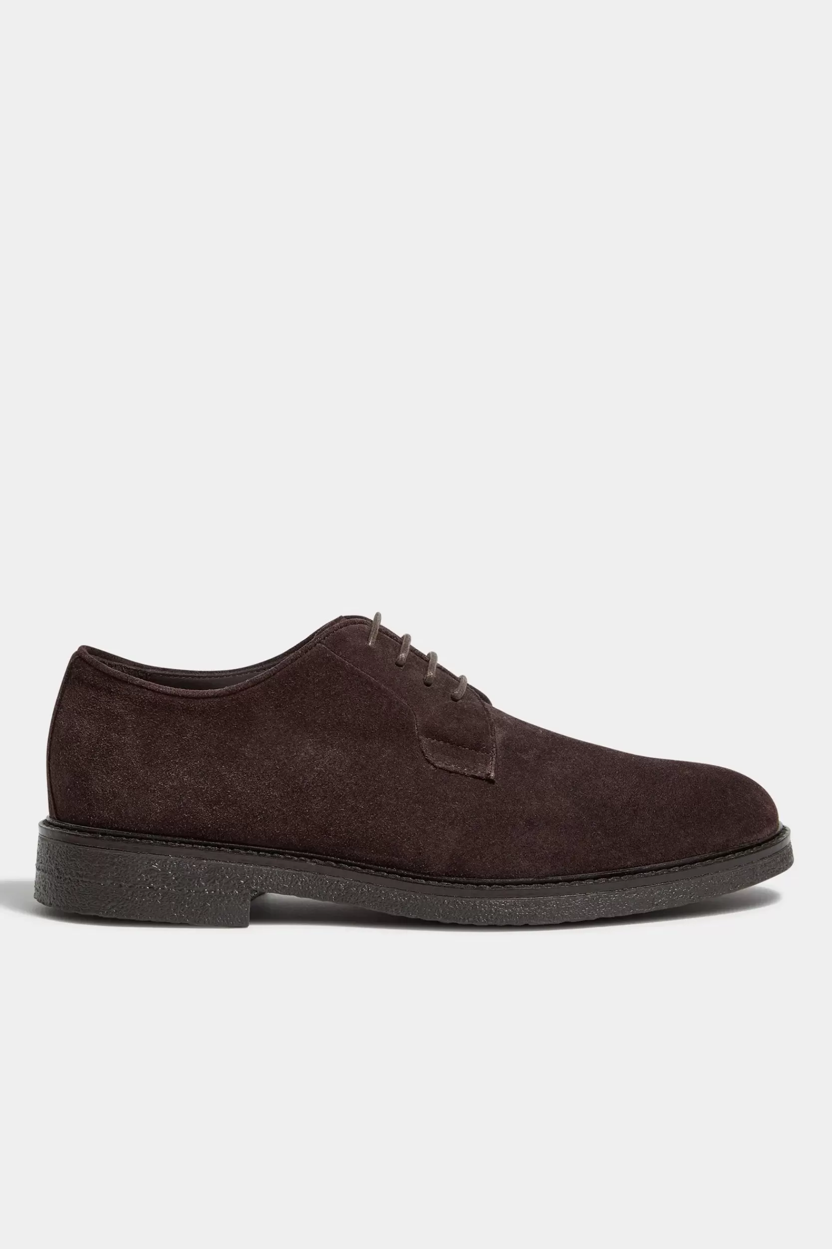 Shop Pini Parma Derby In Pelle Scamosciata Marrone - Made In Italy