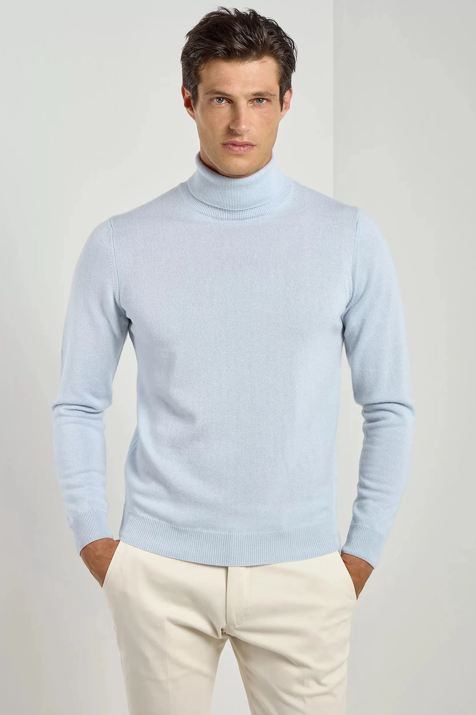 Shop Pini Parma Dolcevita In Cashmere – Made In Italy Azzurro