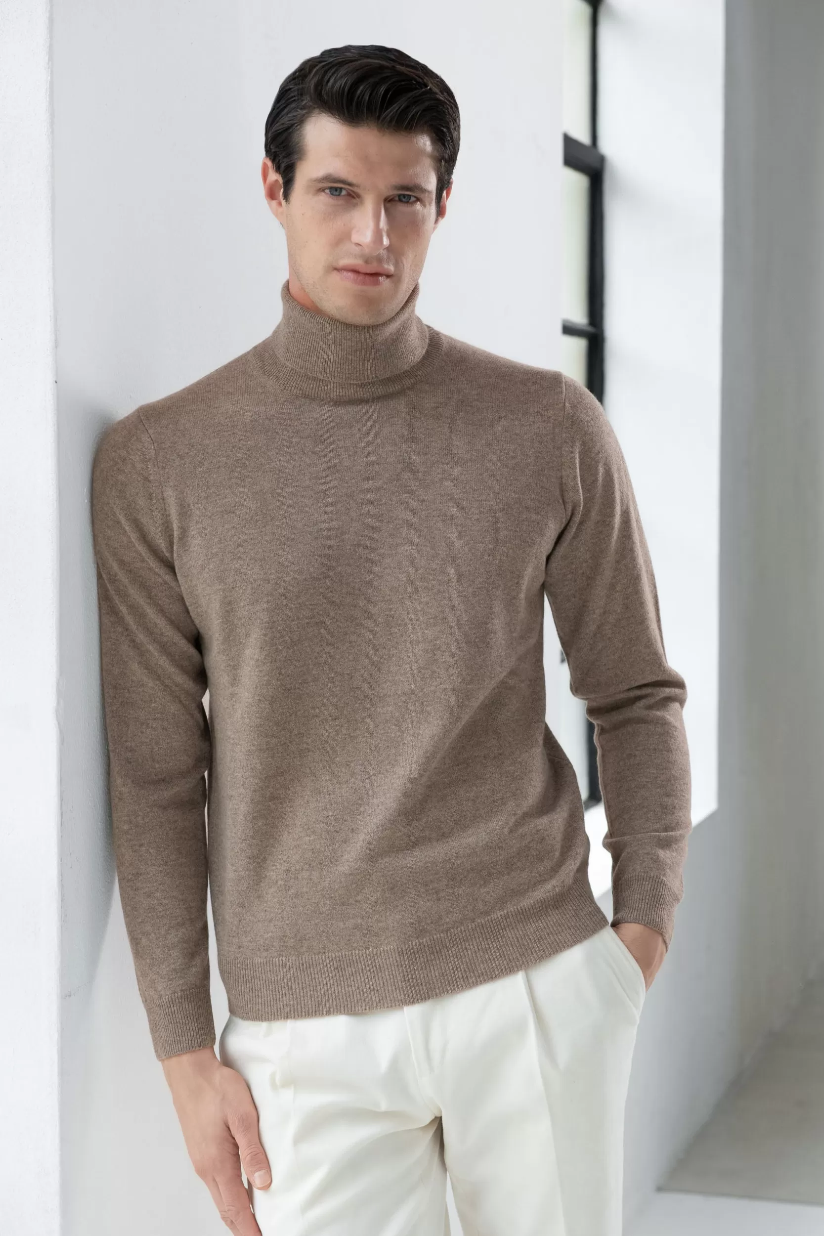 Cheap Pini Parma Dolcevita In Cashmere Tortora – Made In Italy Talpa