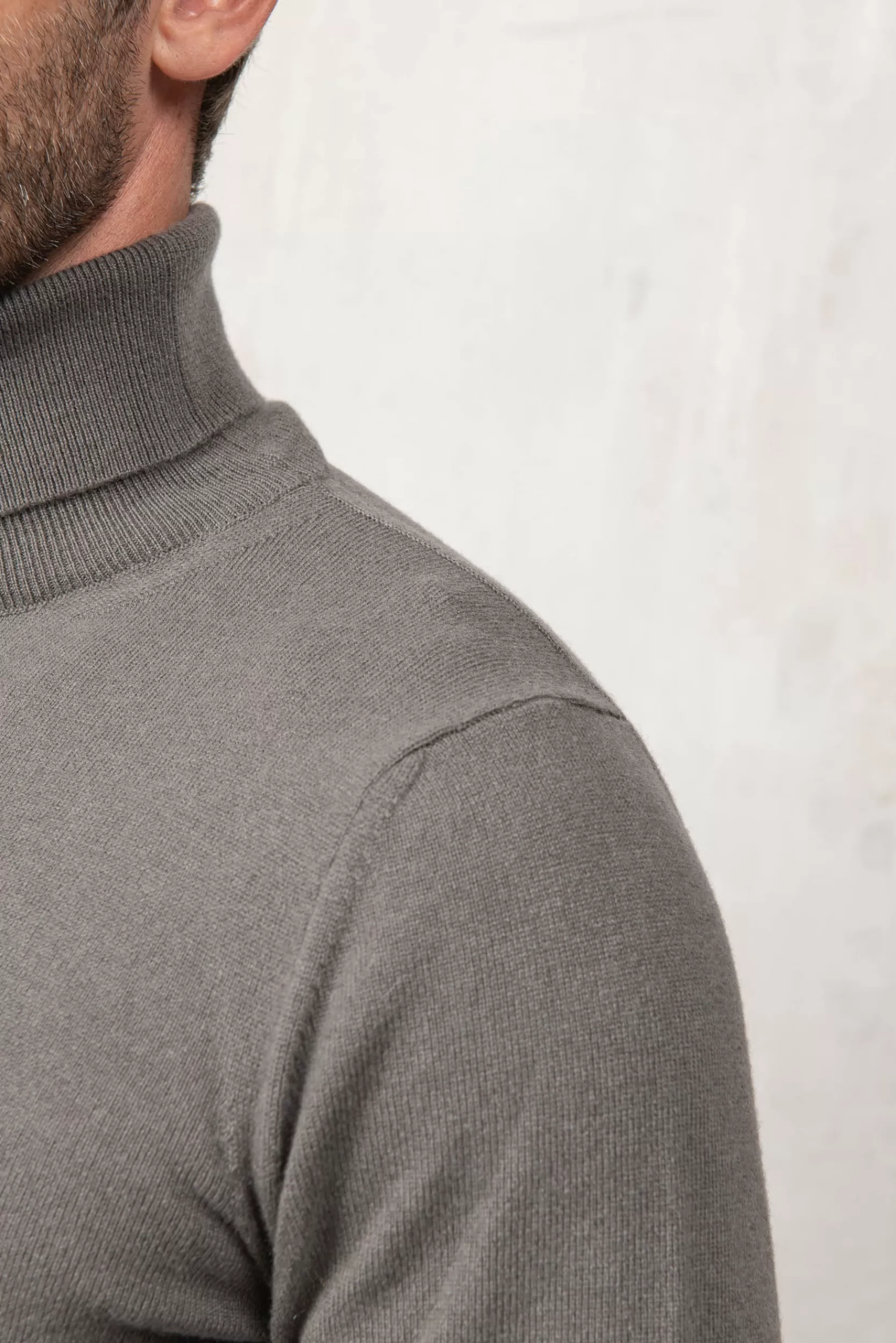 Hot Pini Parma Dolcevita In Cashmere Tortora Scuro – Made In Italy