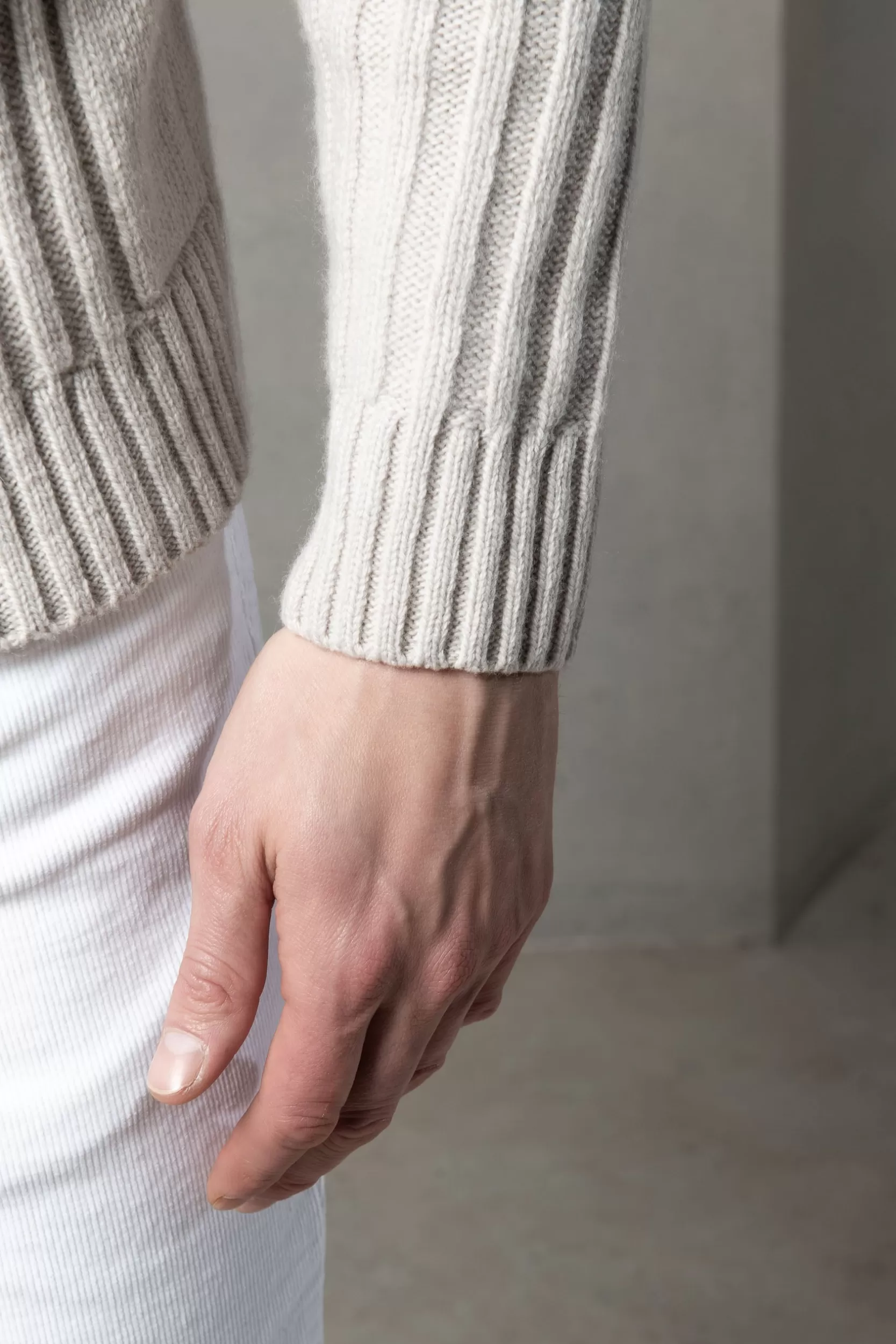 Clearance Pini Parma Dolcevita In Lana E Cashmere Con Motivo Jacquard – Made In Italy Beige