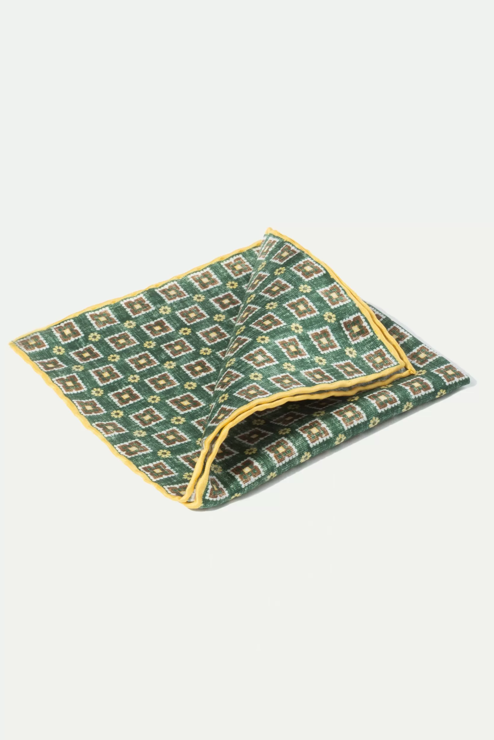 Hot Pini Parma Fazzoletti Da Taschino Fantasia Verde - Made In Italy