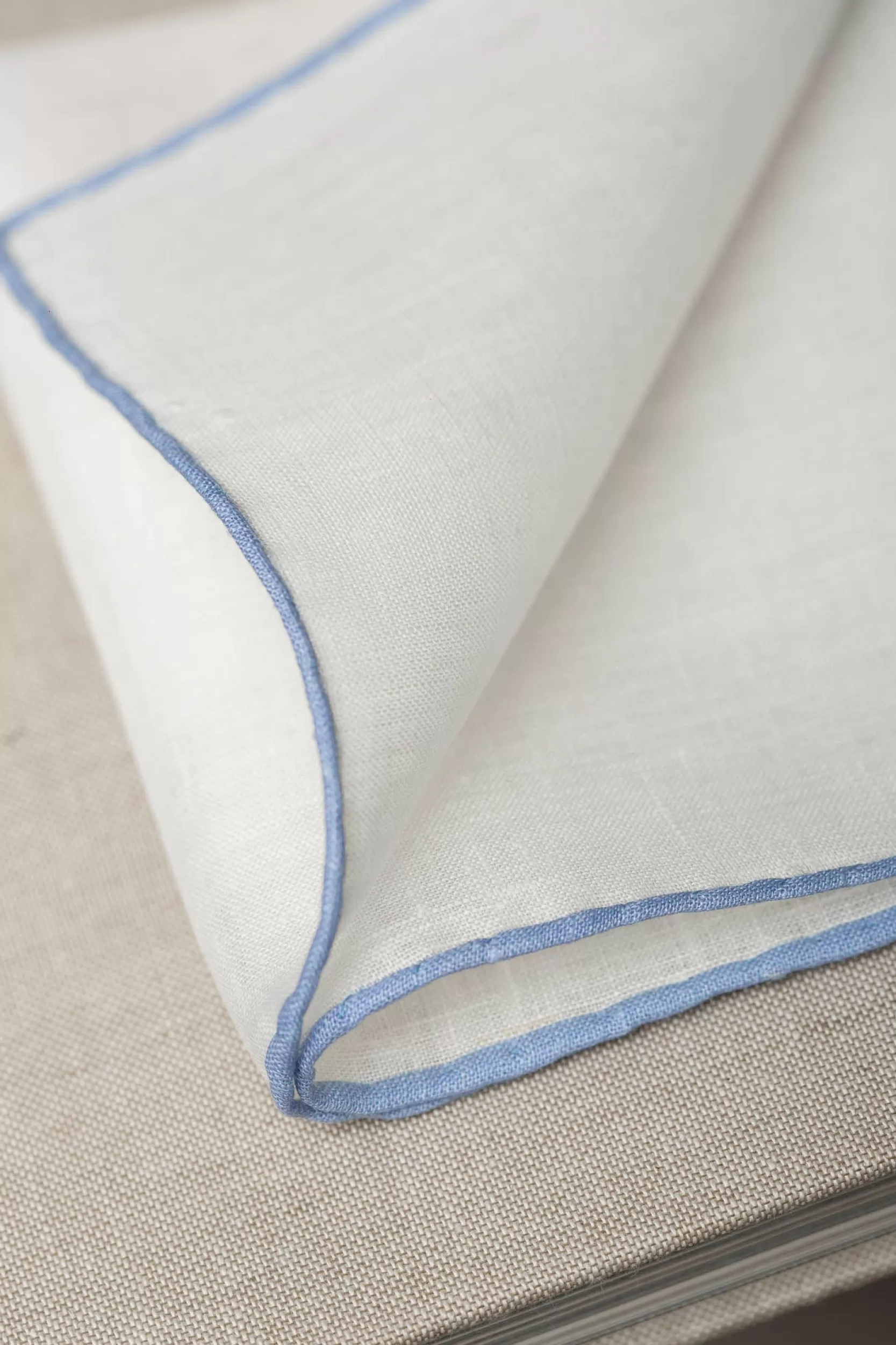 Flash Sale Pini Parma Fazzoletti Da Taschino In Lino Bianco/ - Made In Italy Azzurro