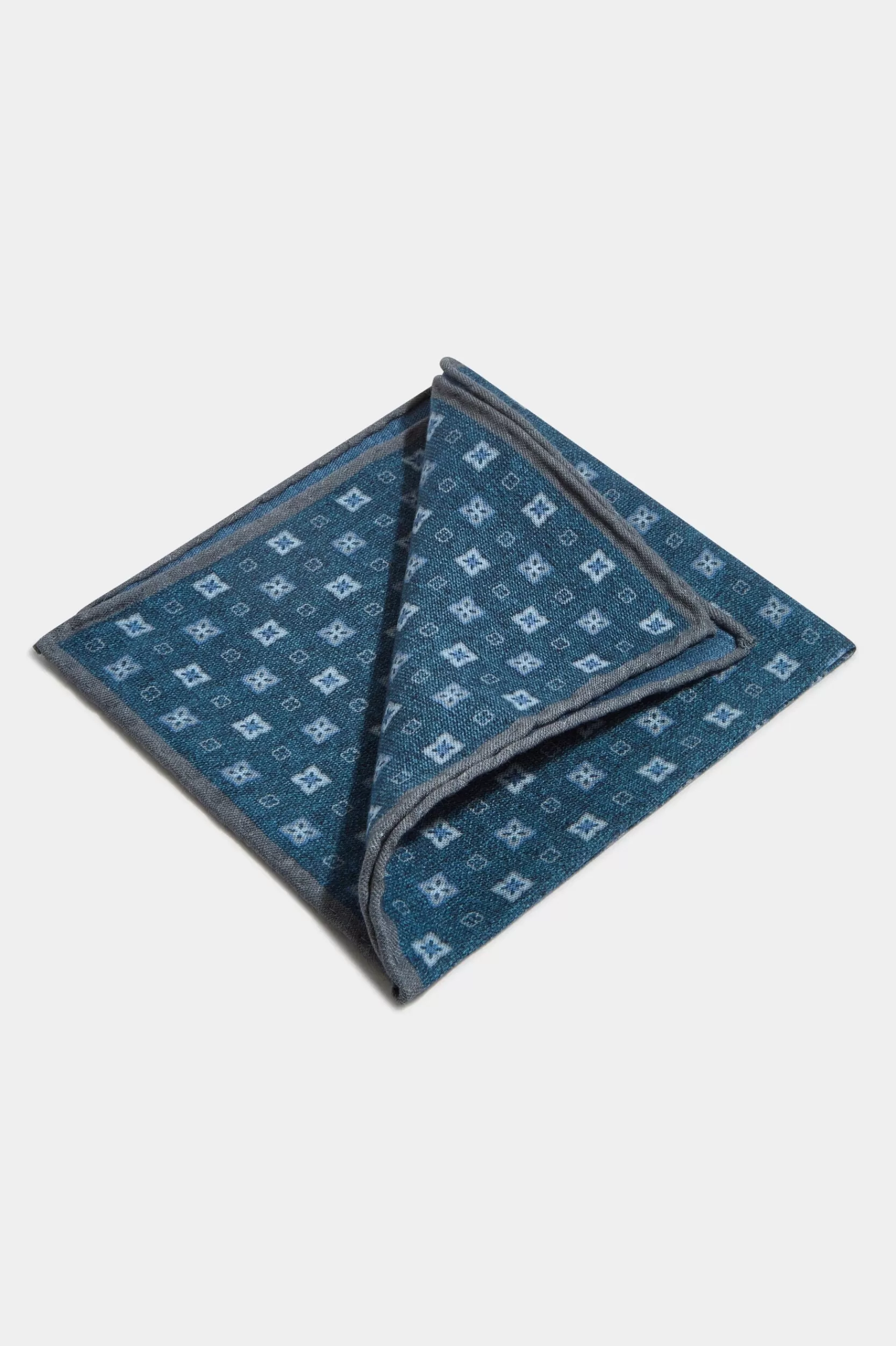 Best Sale Pini Parma Fazzoletti Da Taschino Reversibile Fantasia - Made In Italy Blu