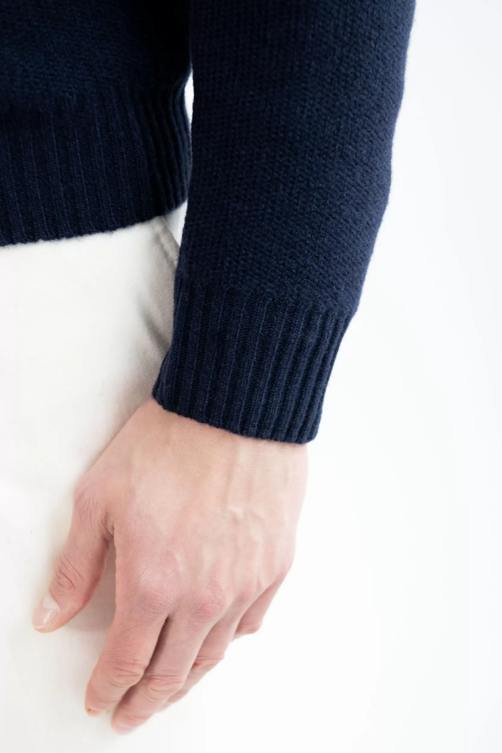 Sale Pini Parma Full Zip In Misto Cashmere Nido D'ape – Made In Italy Blu