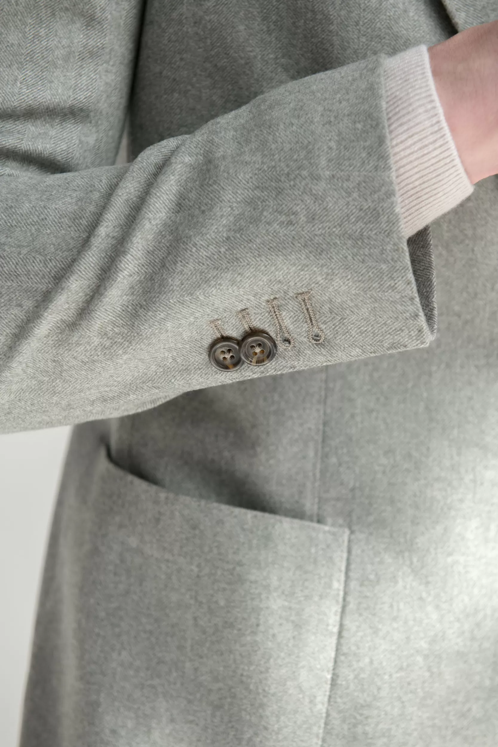 Store Pini Parma Giacca A Spina Di Pesce Salvia " Soragna Capsule Collection" - Made In Italy
