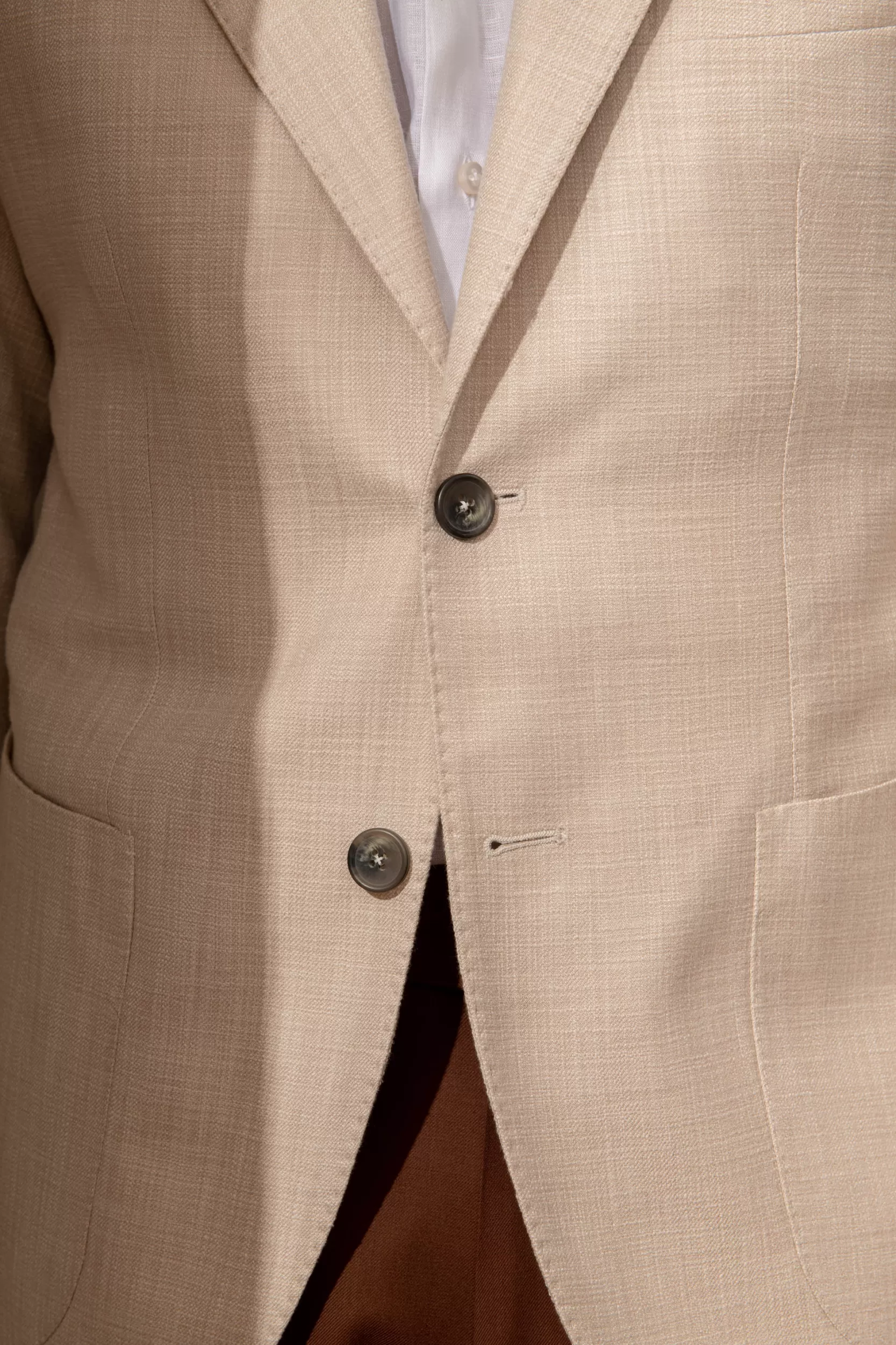 Best Pini Parma Giacca Beige In Cotone E Seta Loro Piana - Made In Italy