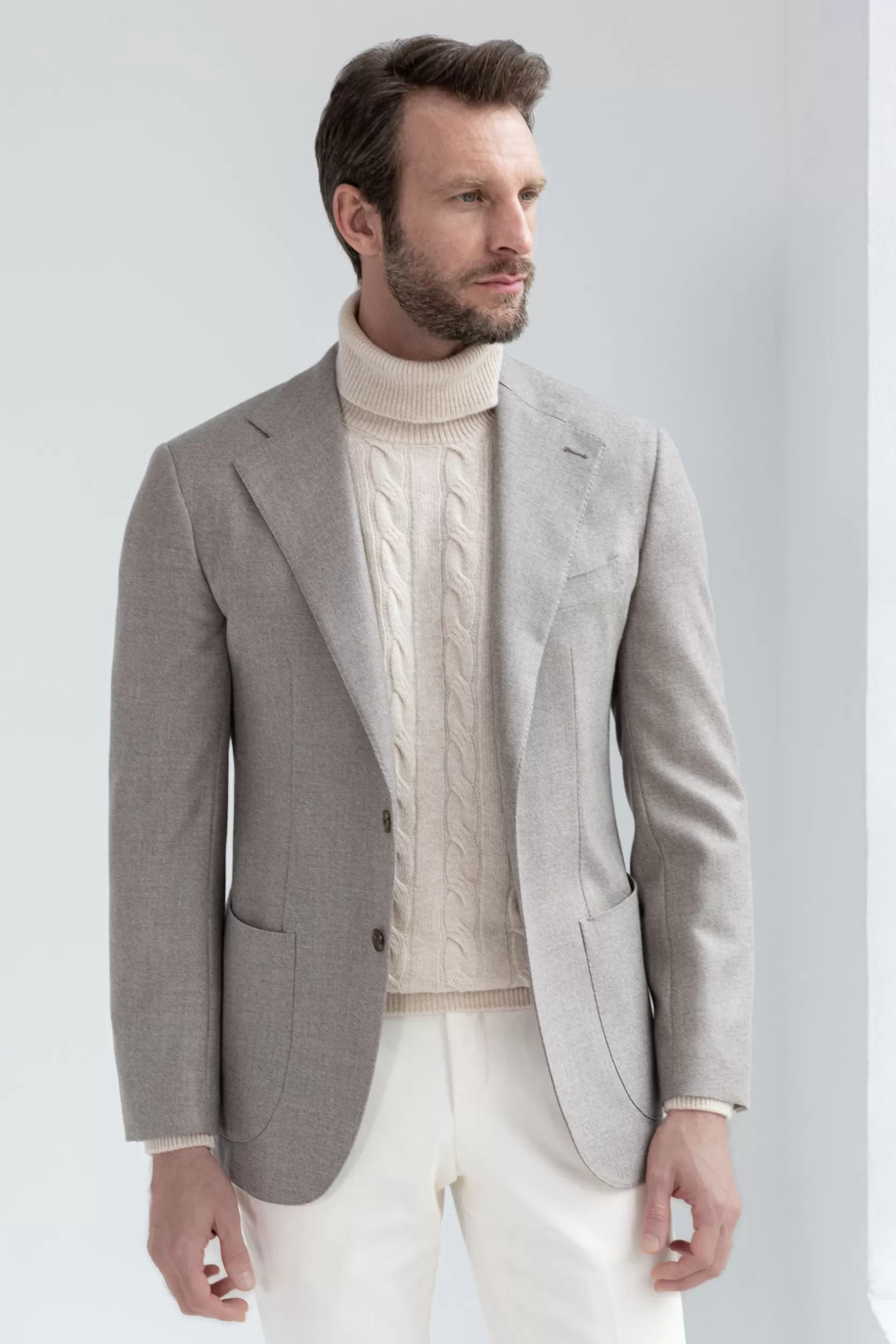 Best Sale Pini Parma Giacca In Lana E Cashmere Loro Piana - Made In Italy Beige