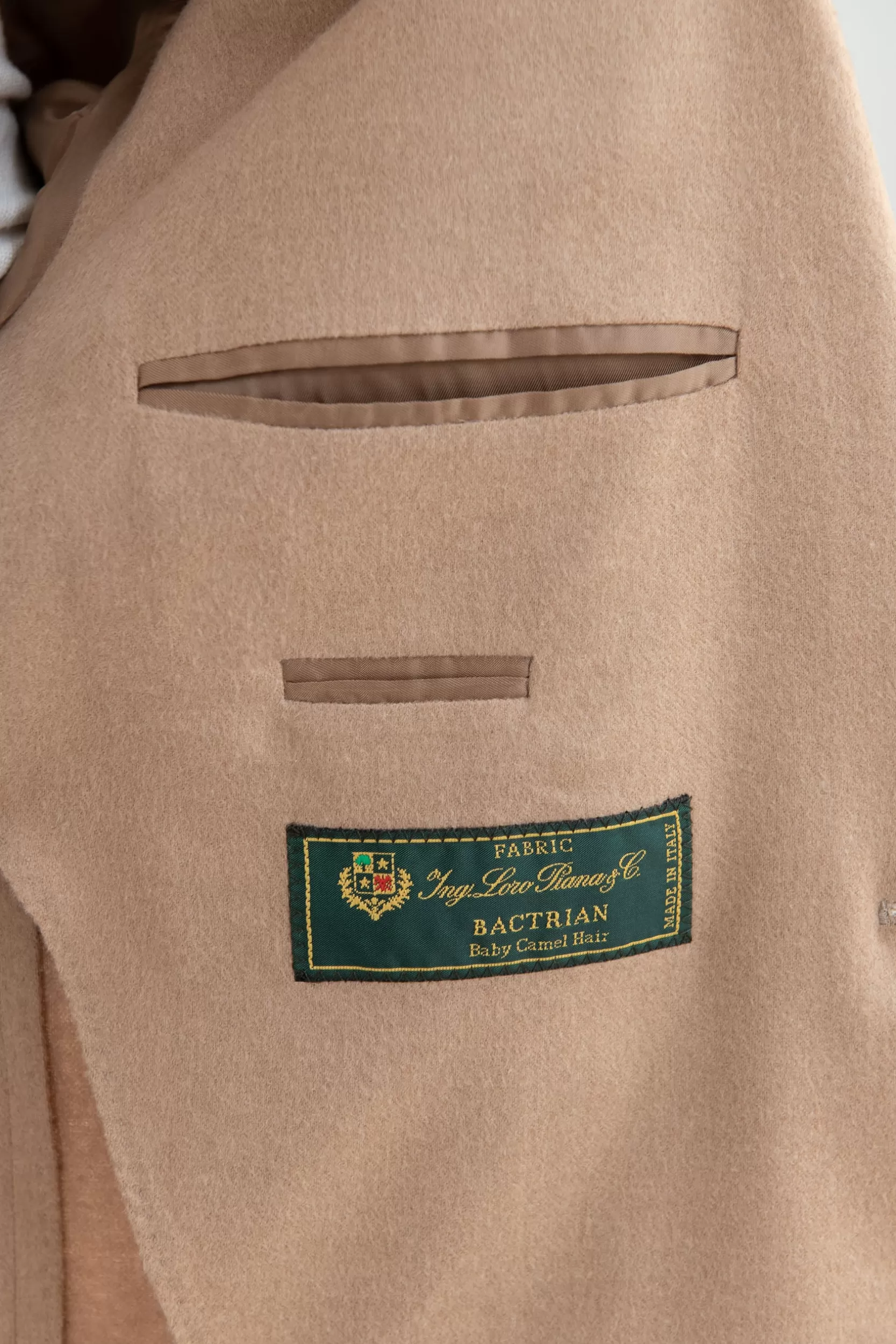 Store Pini Parma Giacca Cammello In Tessuto Loro Piana - Made In Italy