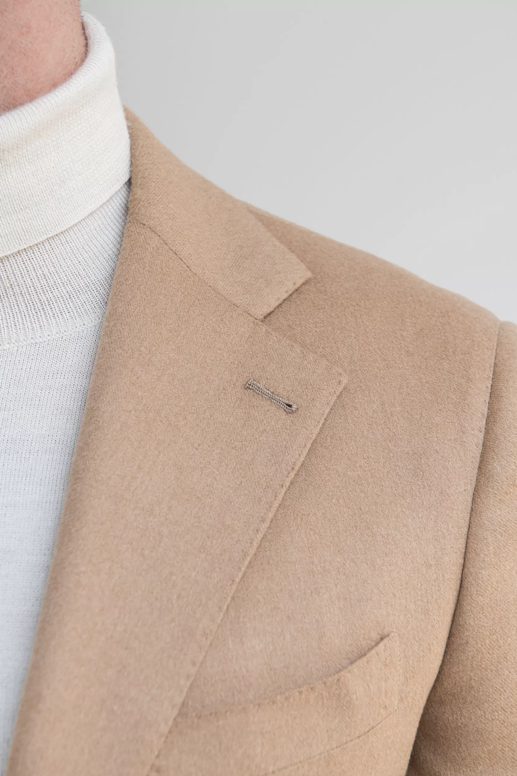 Store Pini Parma Giacca Cammello In Tessuto Loro Piana - Made In Italy