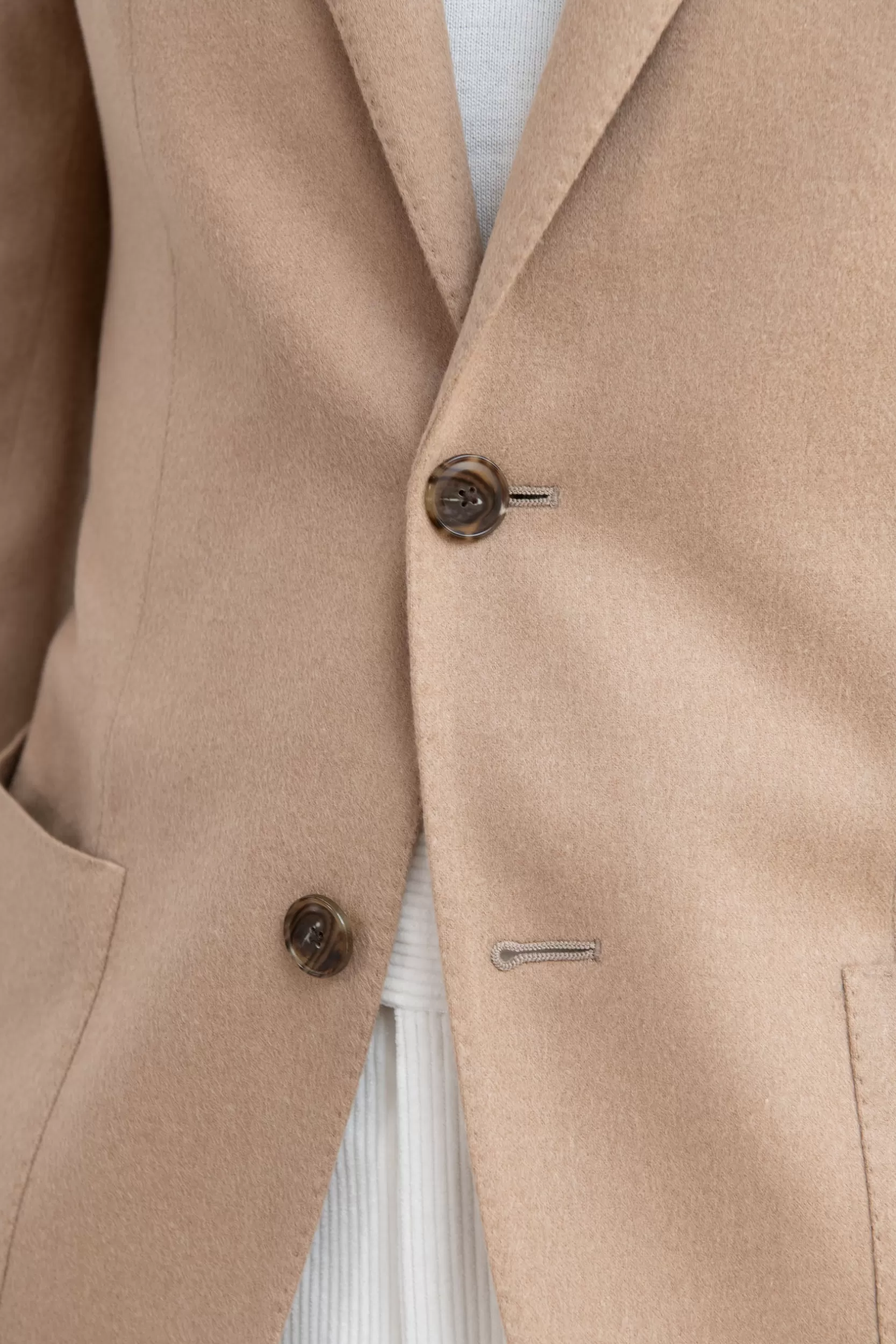 Store Pini Parma Giacca Cammello In Tessuto Loro Piana - Made In Italy