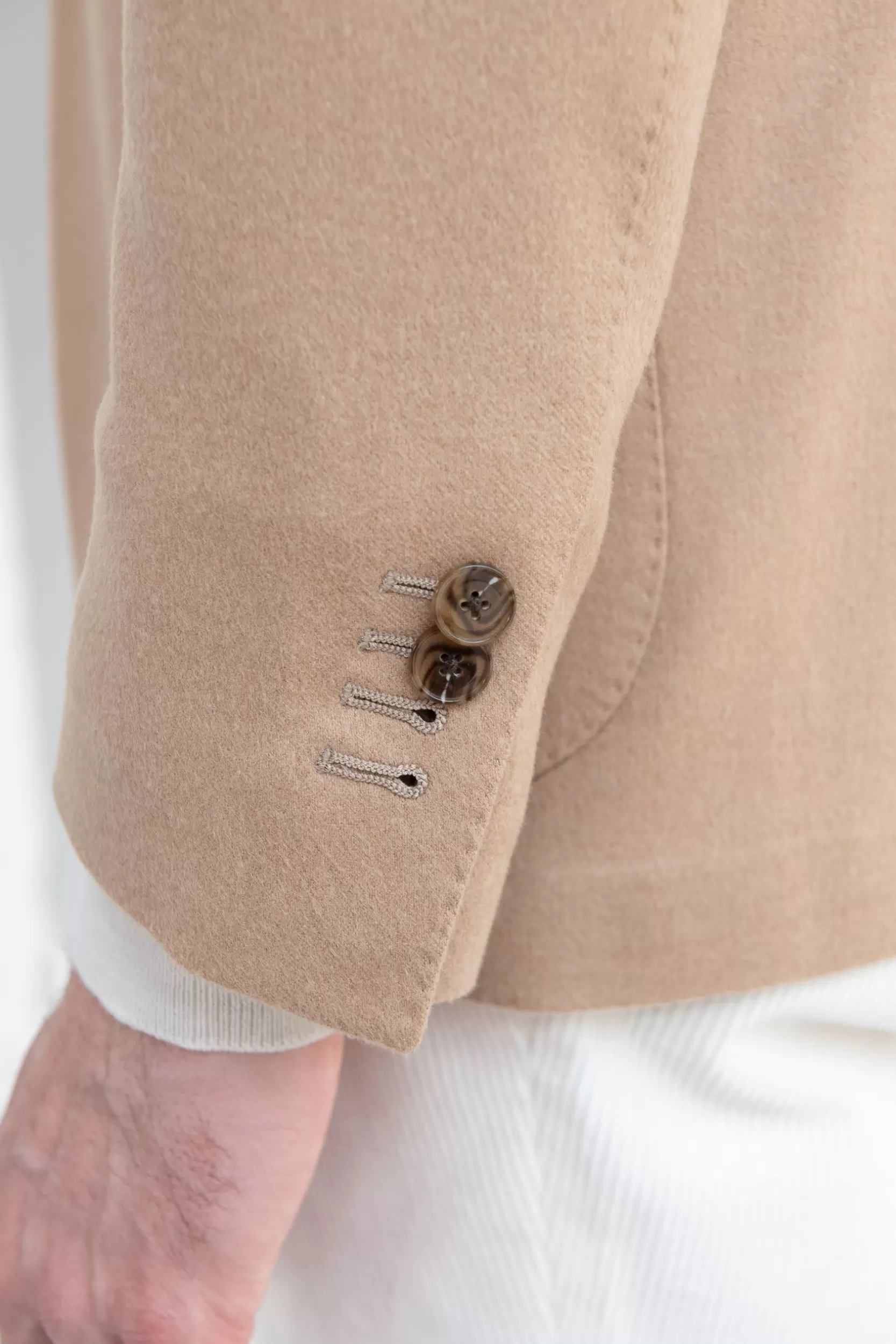 Store Pini Parma Giacca Cammello In Tessuto Loro Piana - Made In Italy