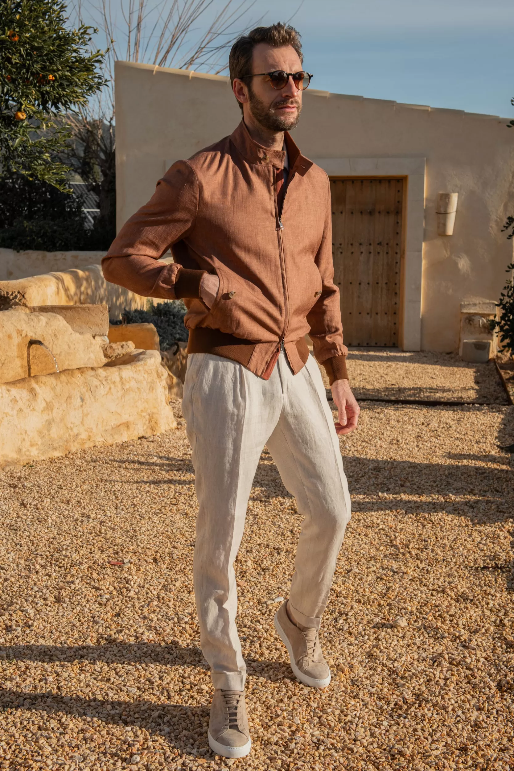 Cheap Pini Parma Giacca Corta Rusty In Tessuto Loro Piana – Made In Italy Arrugginito