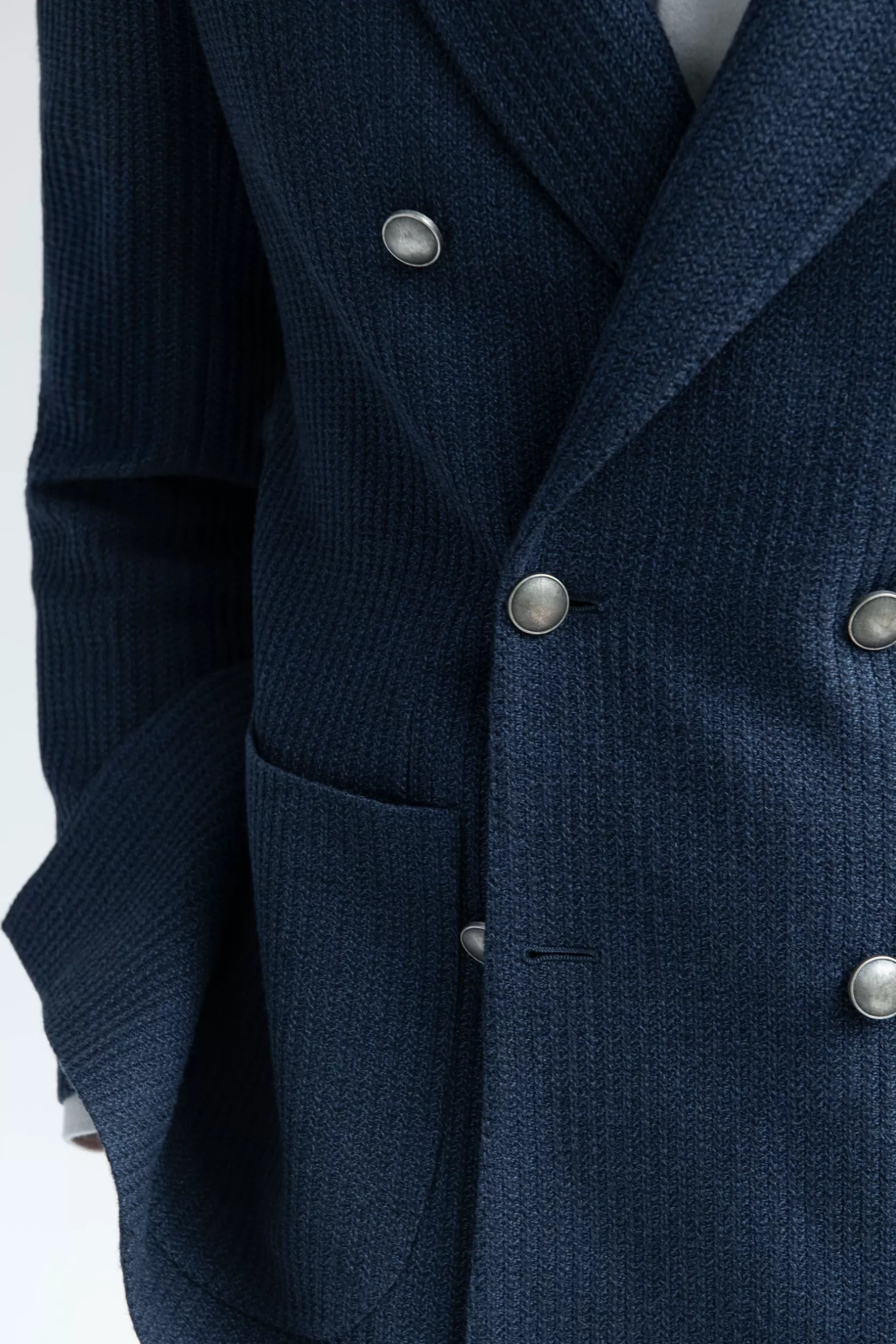 Hot Pini Parma Giacca Doppiopetto Blu Navy - Made In Italy