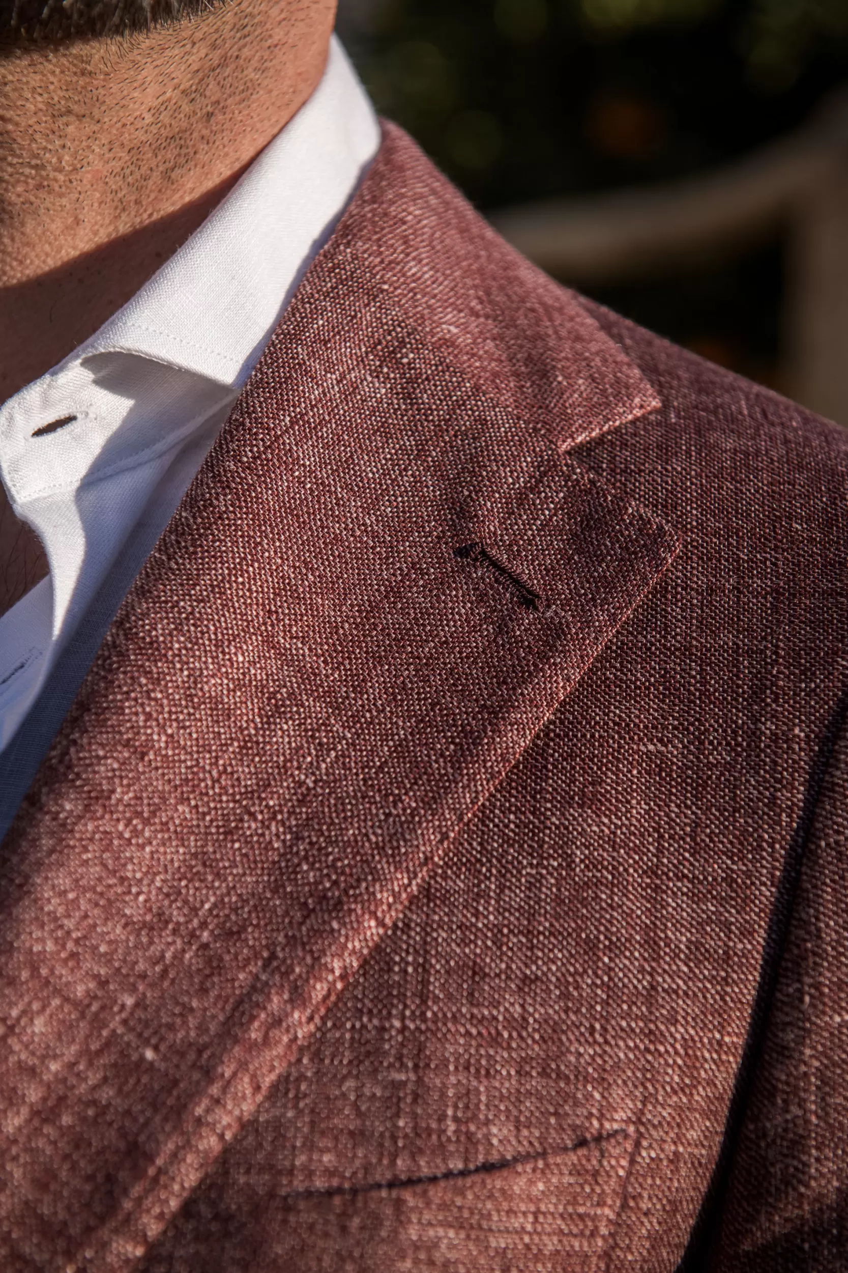 Fashion Pini Parma Giacca In Lino E Lana Bordeaux - Made In Italy
