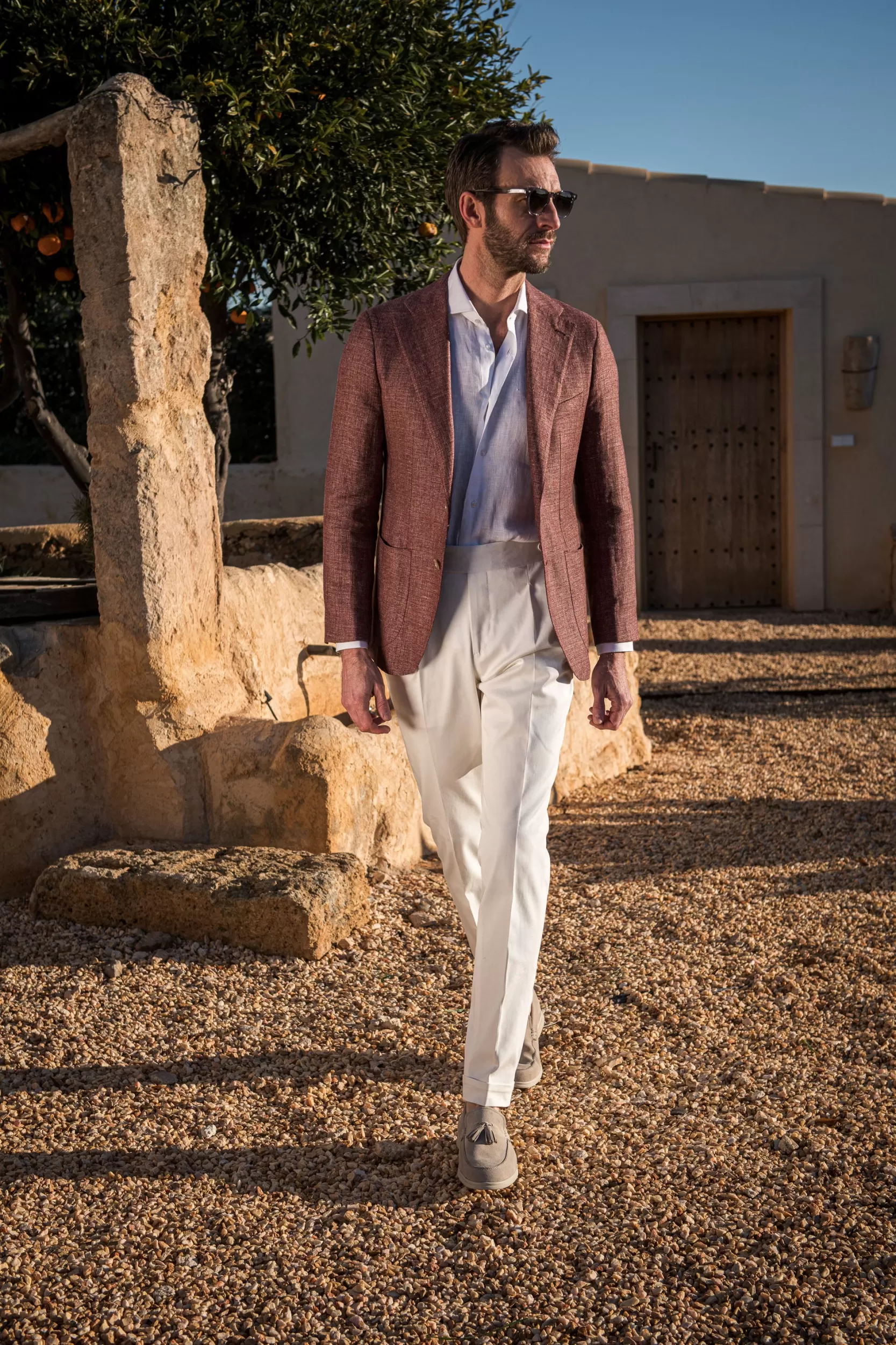 Fashion Pini Parma Giacca In Lino E Lana Bordeaux - Made In Italy