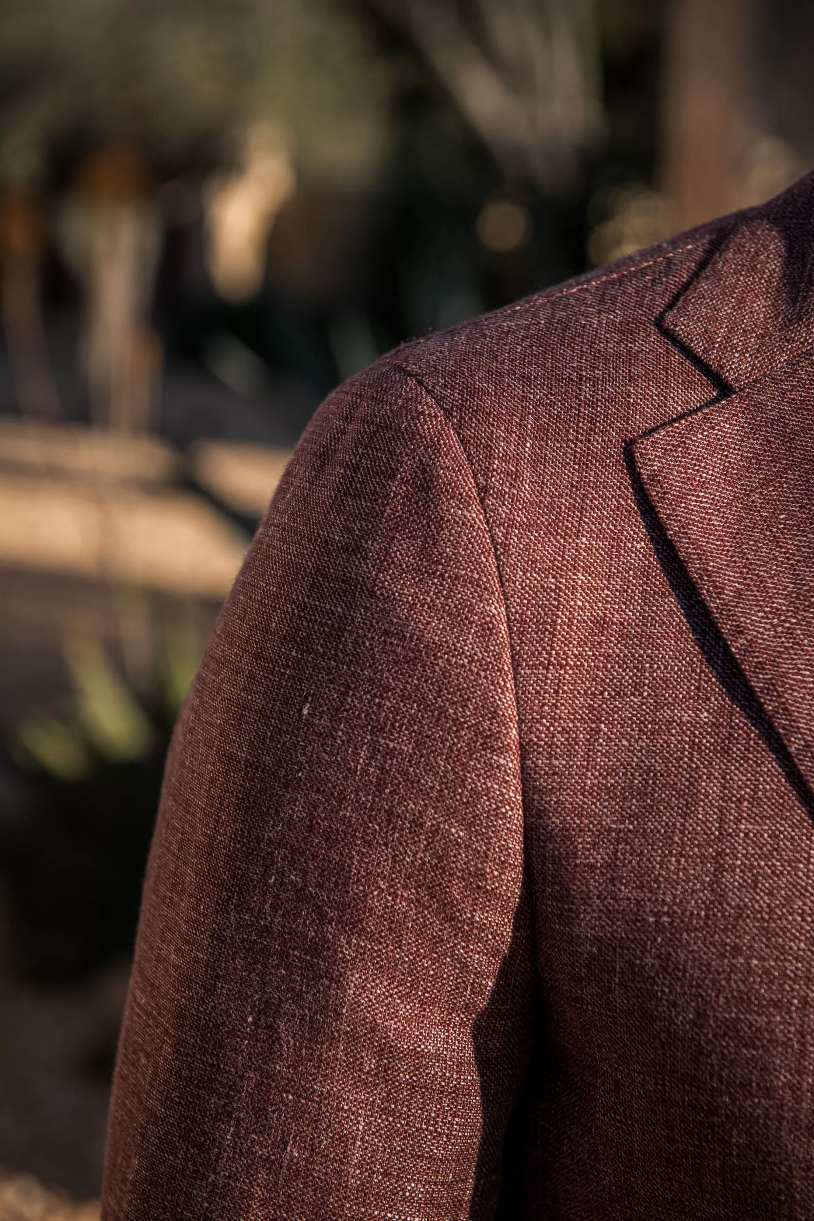 Fashion Pini Parma Giacca In Lino E Lana Bordeaux - Made In Italy