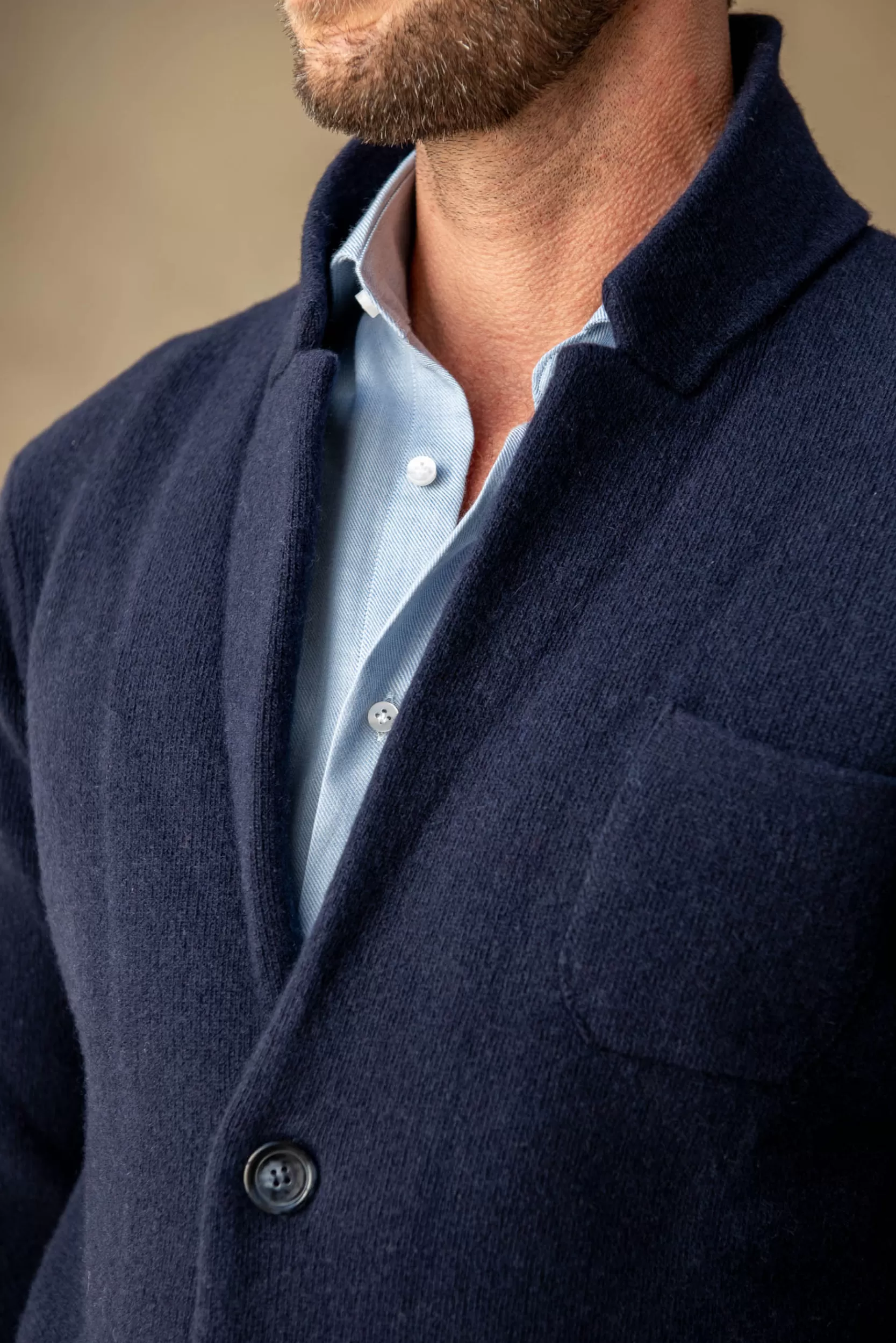 Fashion Pini Parma Giacca In Maglia - Lana E Cashmere - Made In Italy Blu