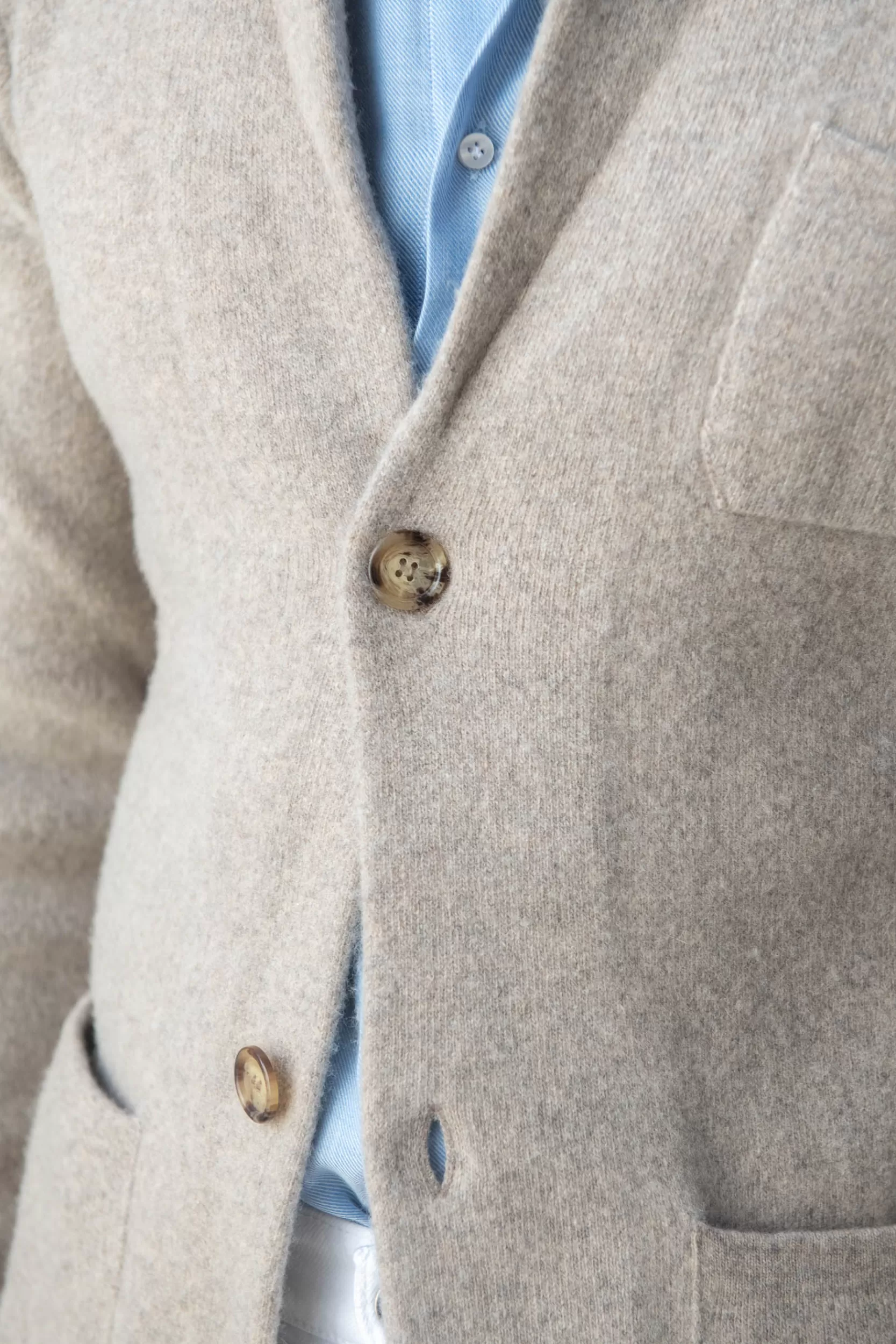 Best Pini Parma Giacca In Maglia Color Tortora - Lana E Cashmere - Made In Italy Talpa