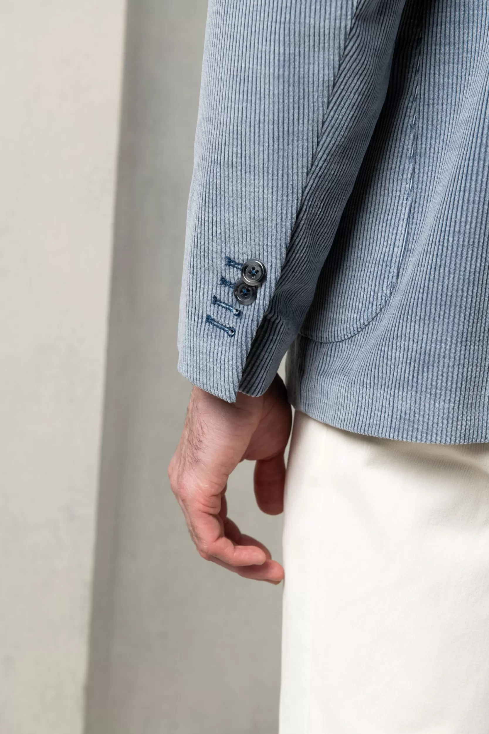 Best Pini Parma Giacca In Velluto A Coste " Soragna Capsule Collection" - Made In Italy Azzurro