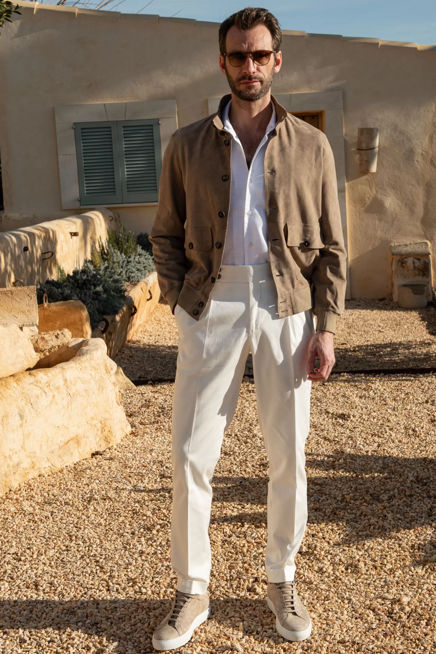 Flash Sale Pini Parma Giacca Nuvola In Morbida Pelle Scamosciata Beige – Made In Italy