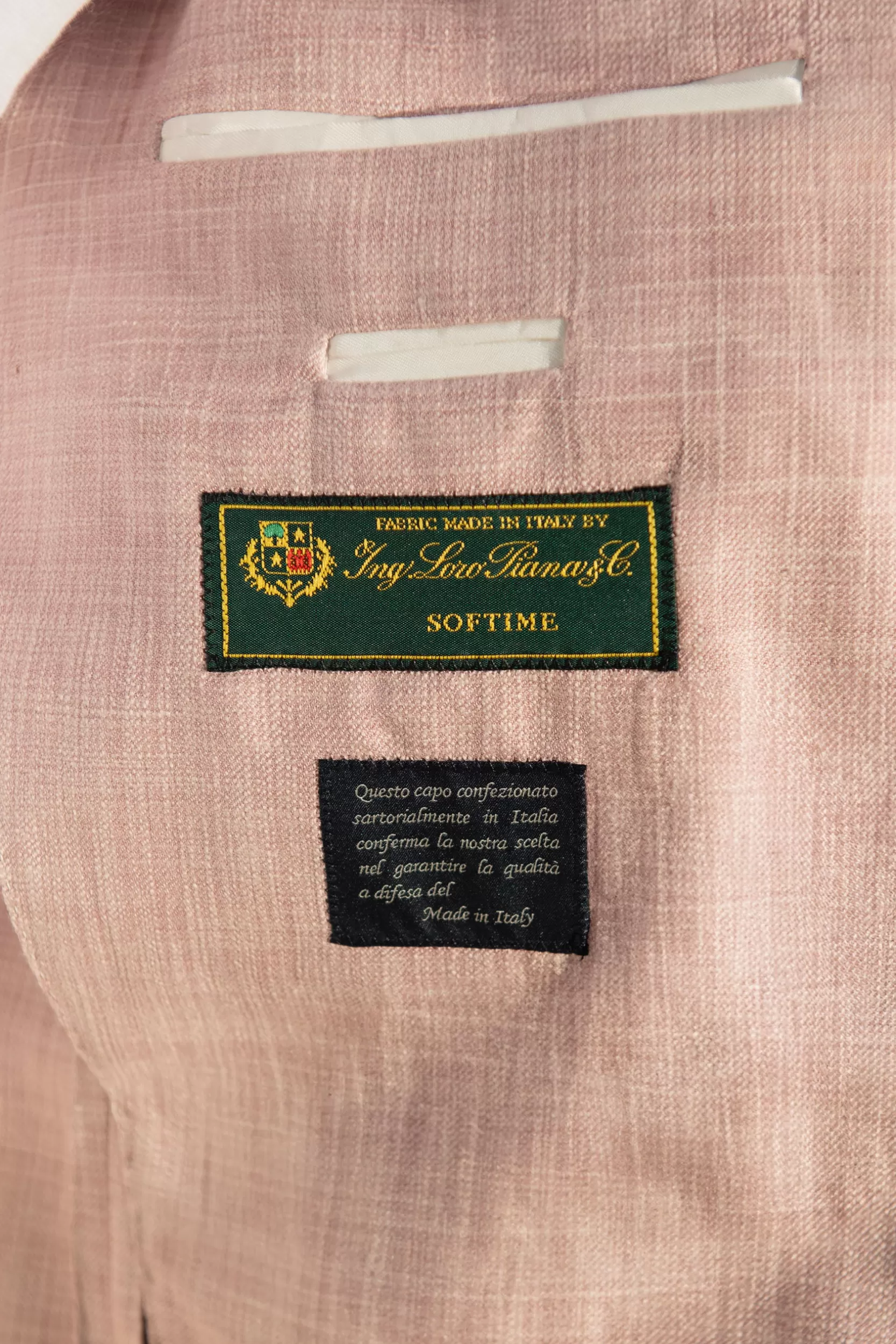 Store Pini Parma Giacca In Tessuto Loro Piana - Made In Italy Rosa