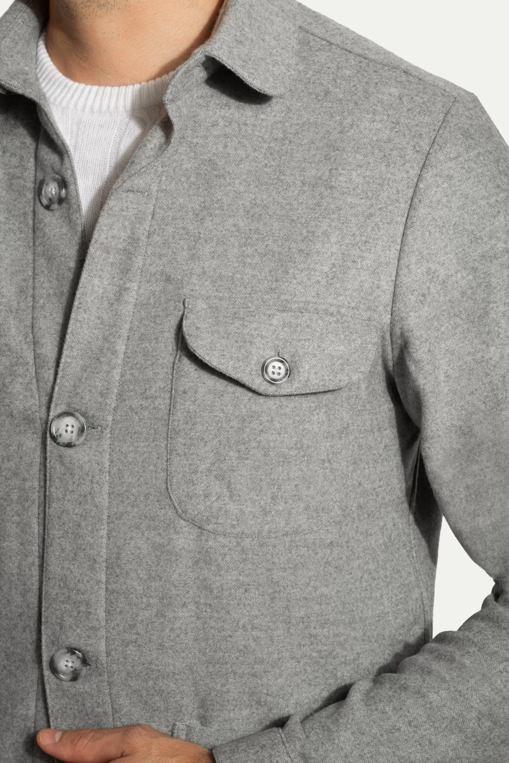 New Pini Parma Giacca Safari Grigia In Flanella Super 180s – Made In Italy Grigio