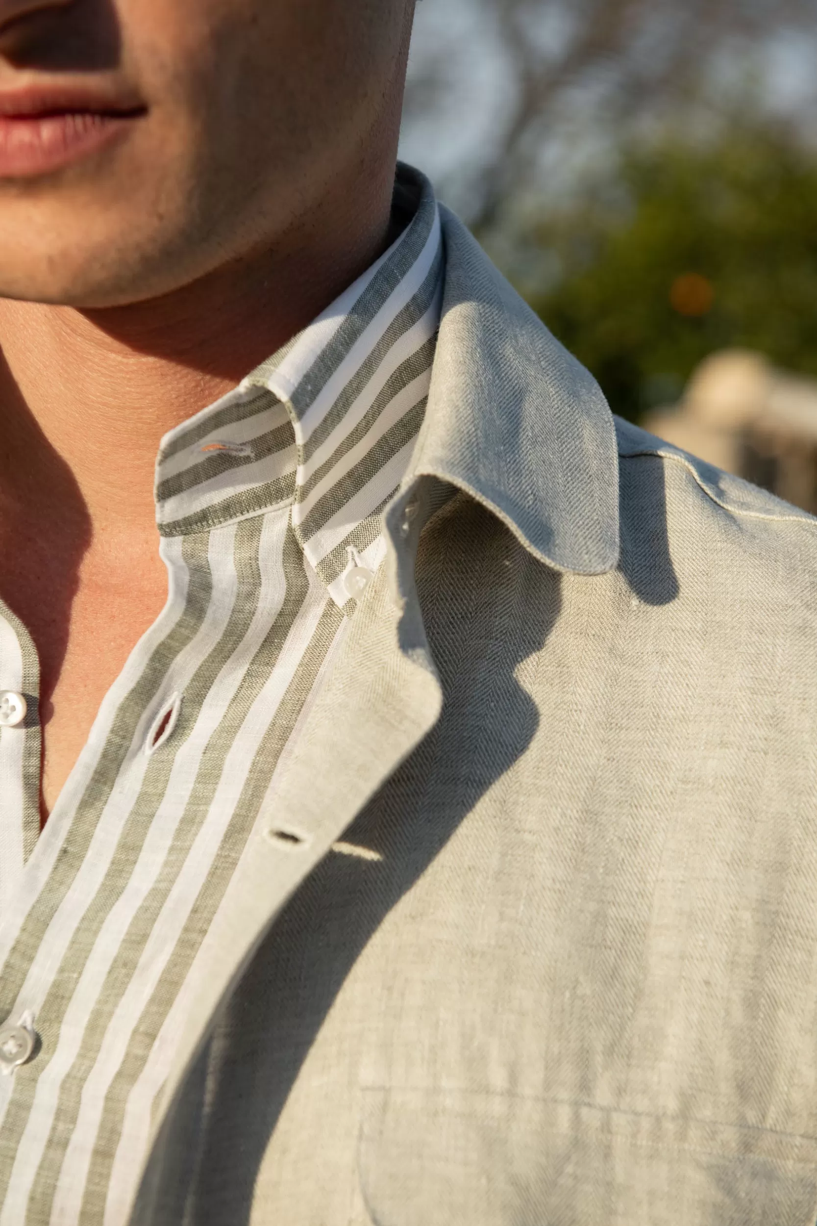 Sale Pini Parma Giacca Safari In Lino A Spina Di Pesce – Made In Italy Stone