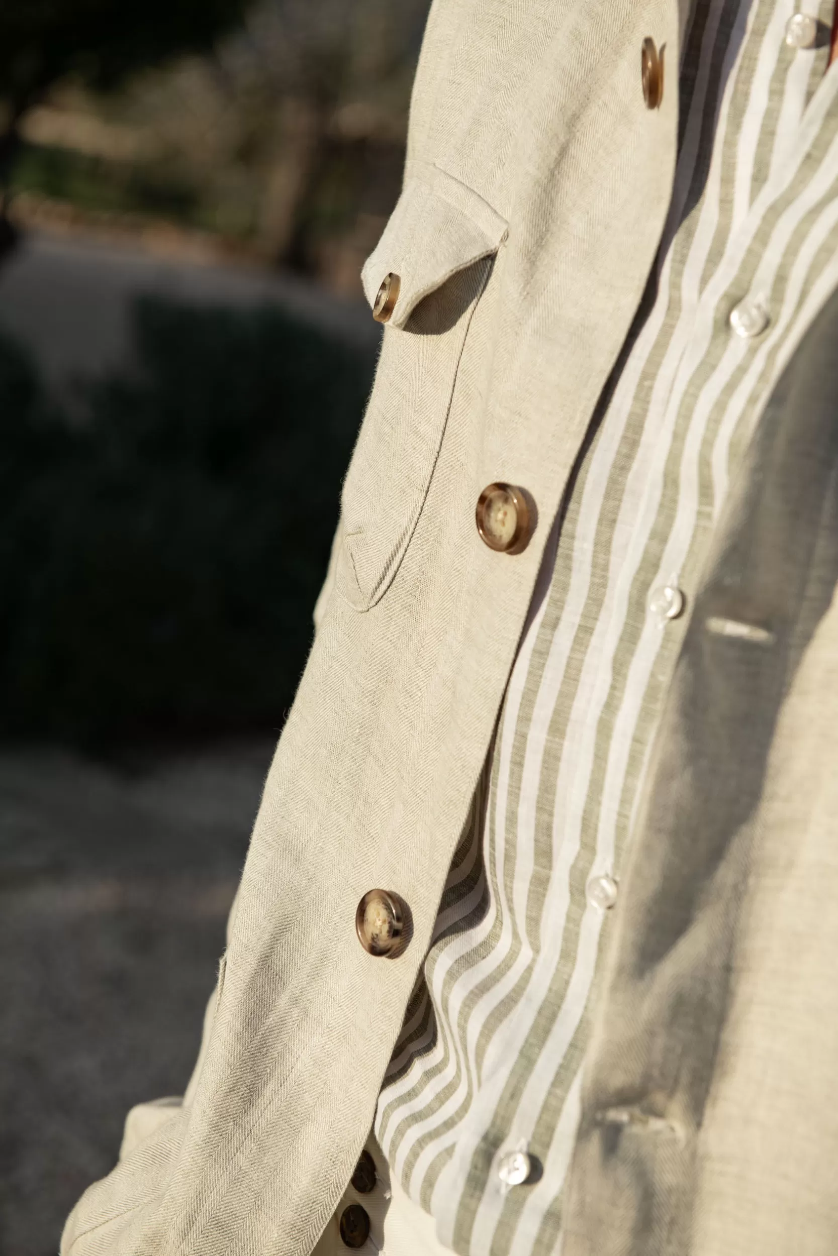 Sale Pini Parma Giacca Safari In Lino A Spina Di Pesce – Made In Italy Stone