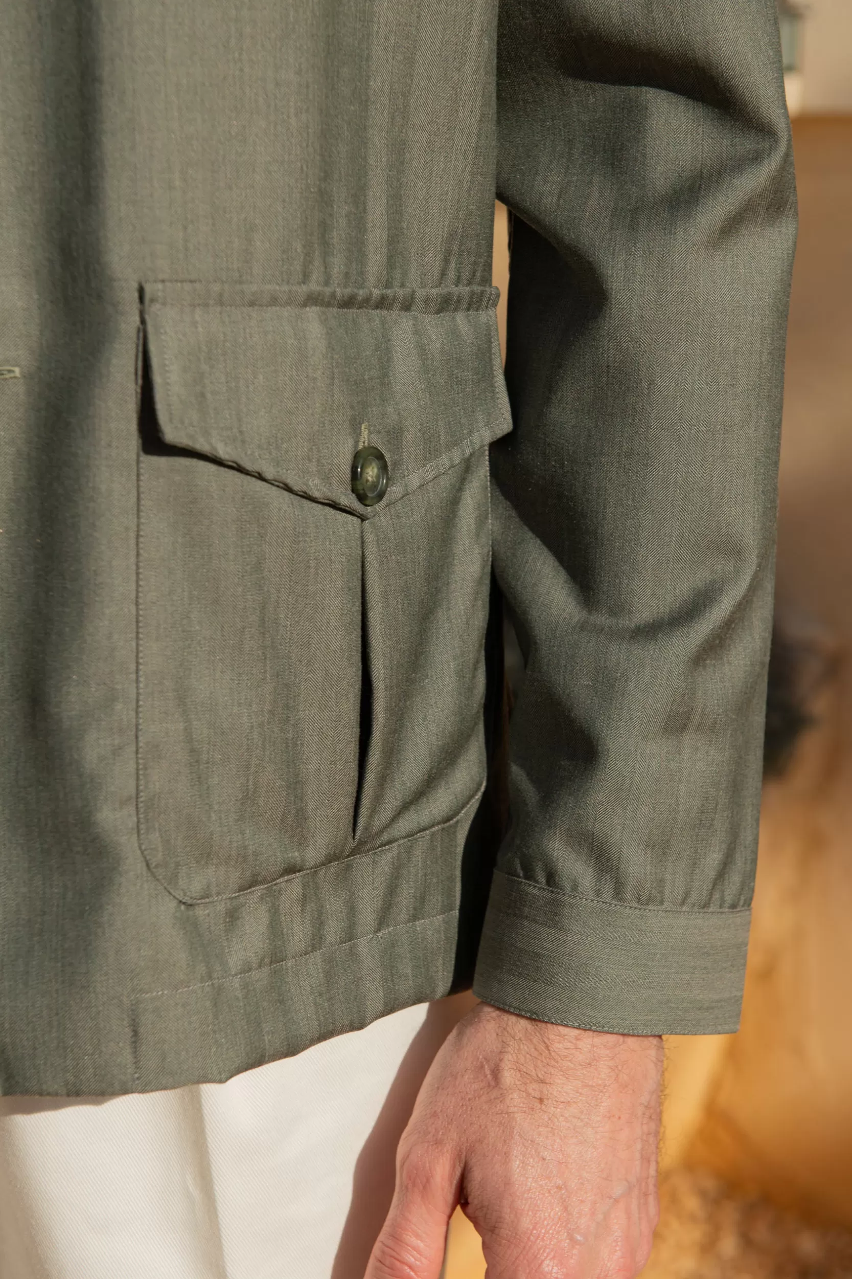 Clearance Pini Parma Giacca Safari Solaro Verde – Made In Italy