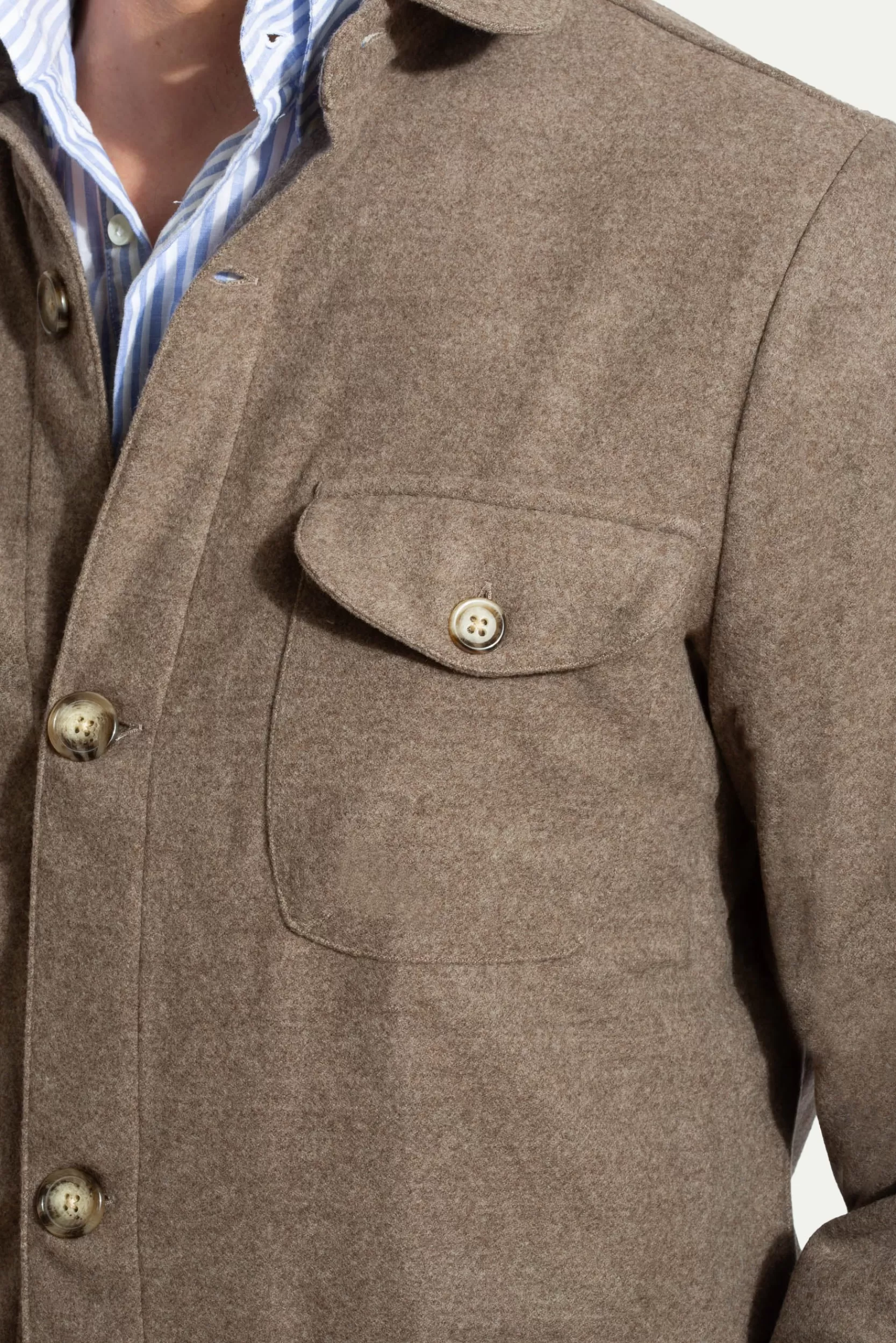 Sale Pini Parma Giacca Safari Taupe Flanella Super 180s – Made In Italy Talpa