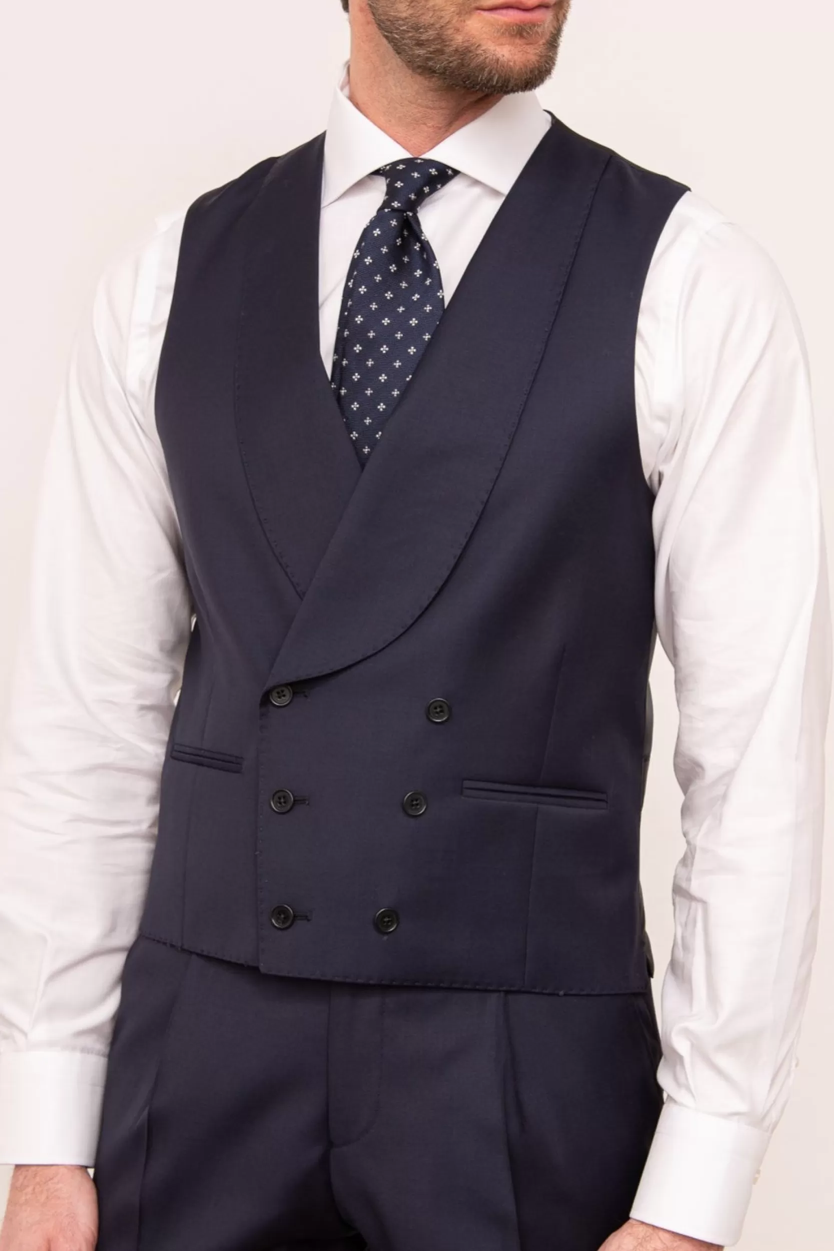 Hot Pini Parma Gilet Doppiopetto Blu - Made In Italy