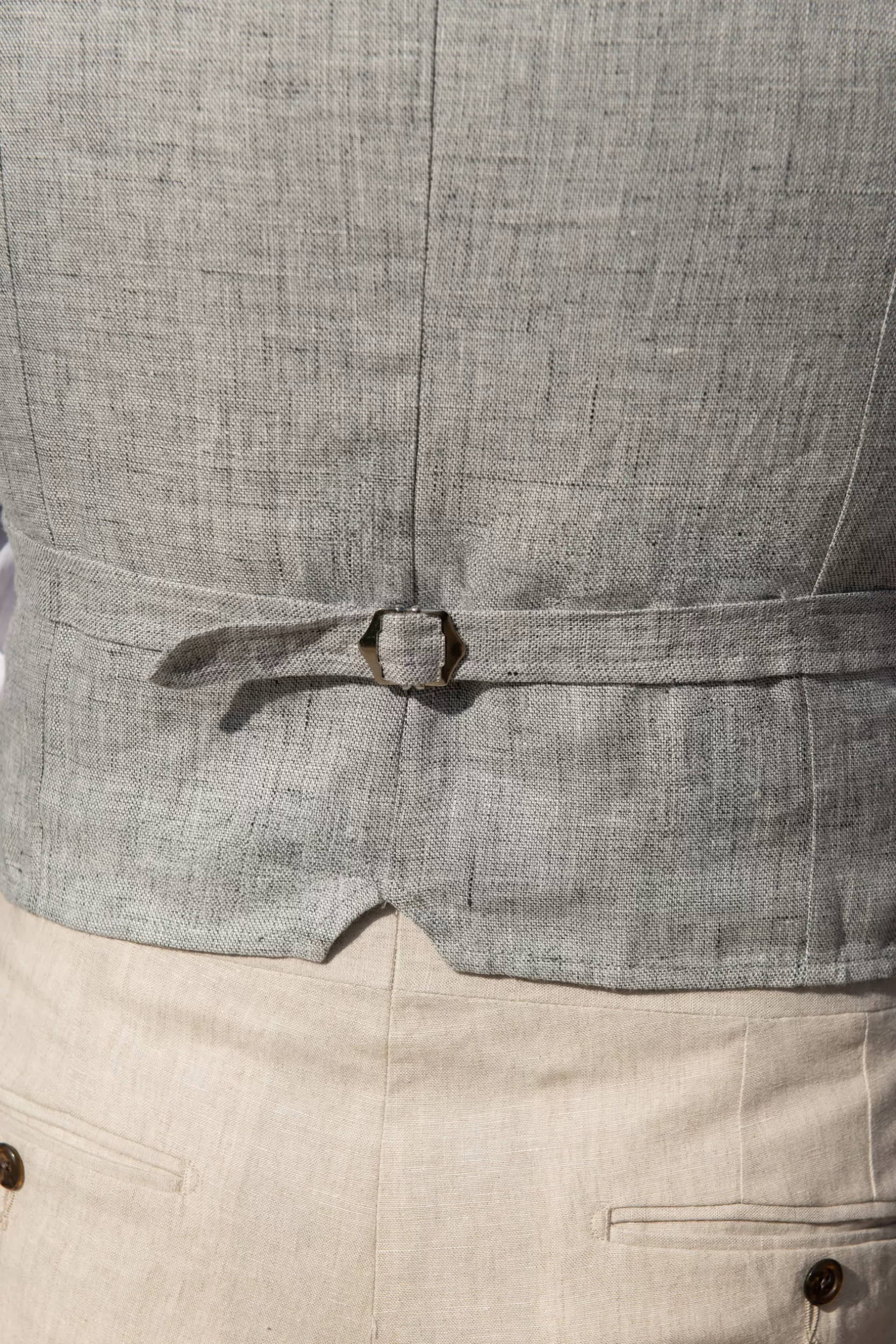 Flash Sale Pini Parma Gilet In Lino - Made In Italy Grigio chiaro