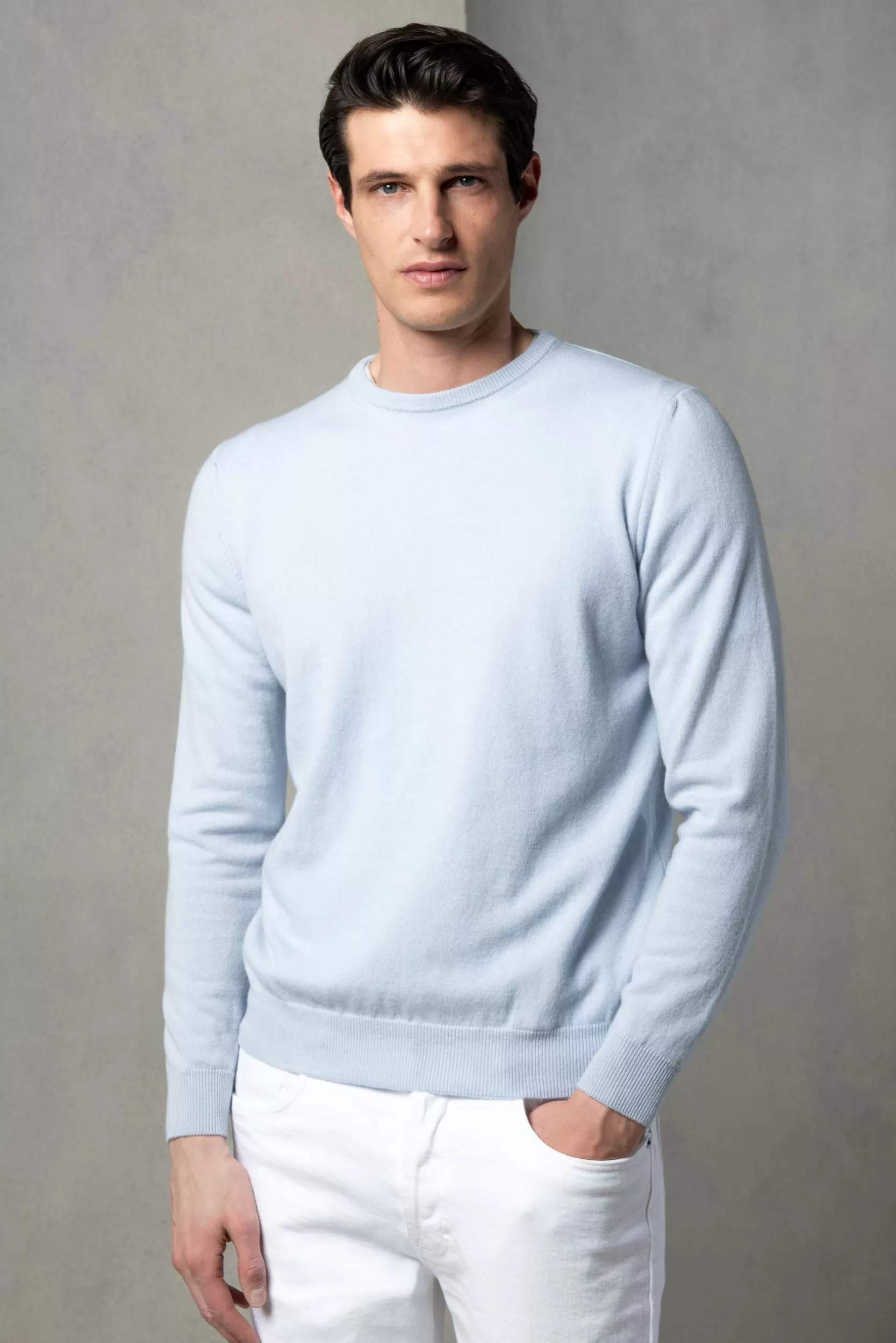 Best Sale Pini Parma Girocollo In Cashmere – Made In Italy Azzurro