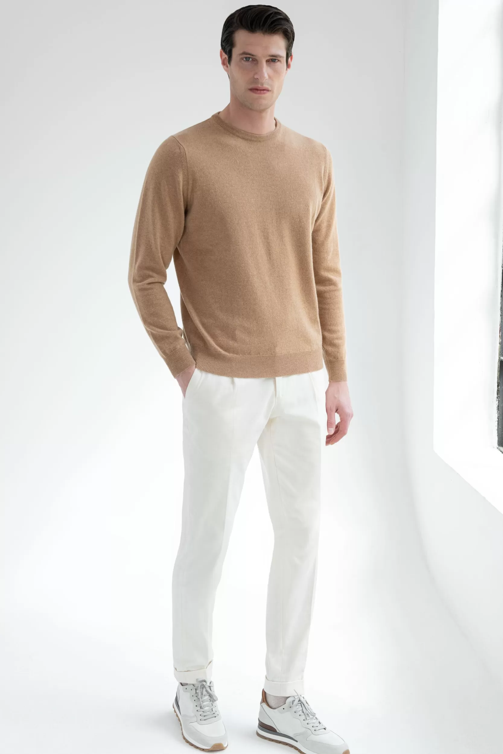 Discount Pini Parma Girocollo In Cashmere – Made In Italy Ocra