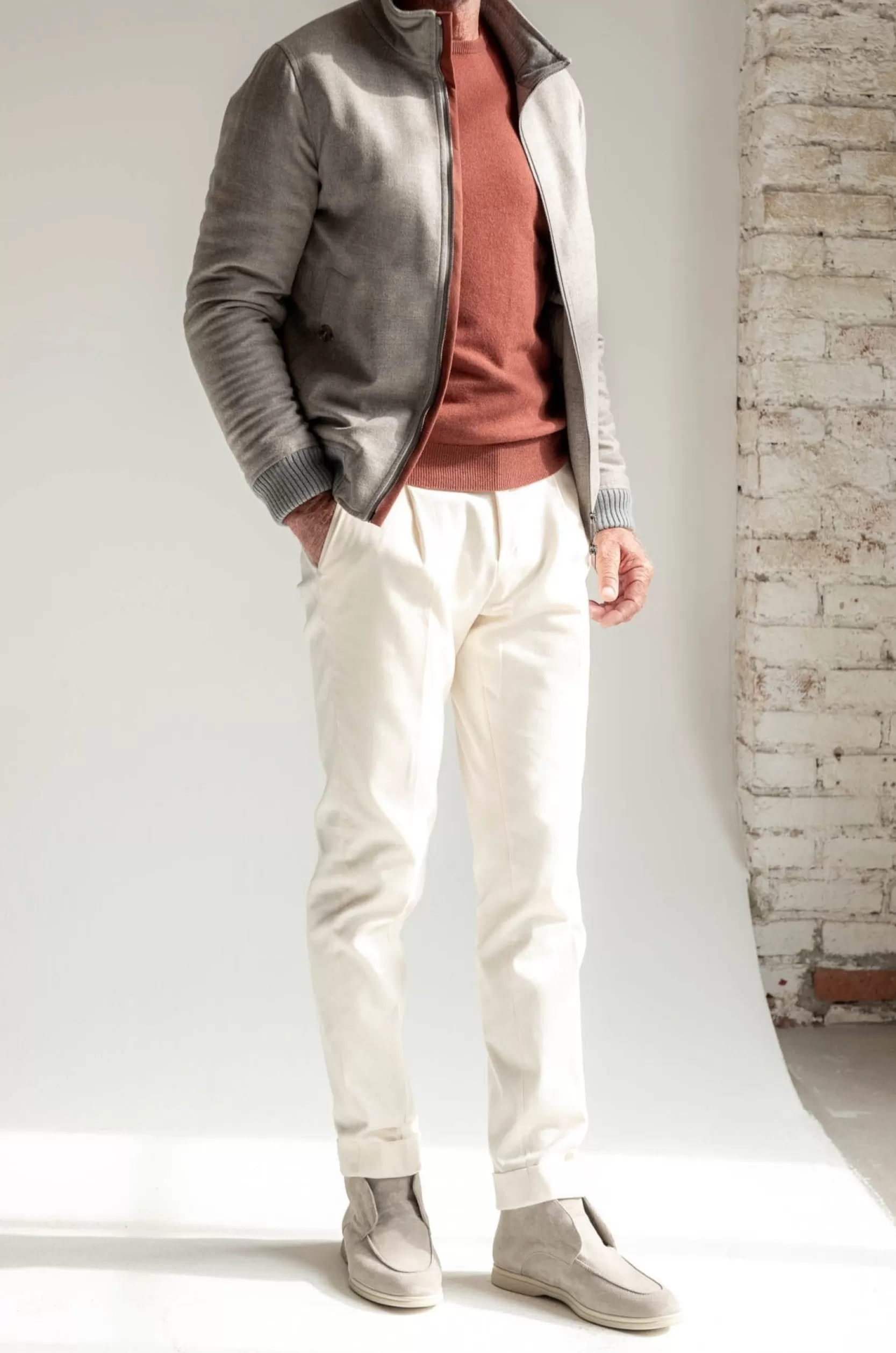 Outlet Pini Parma Girocollo In Cashmere Ruggine – Made In Italy Arrugginito
