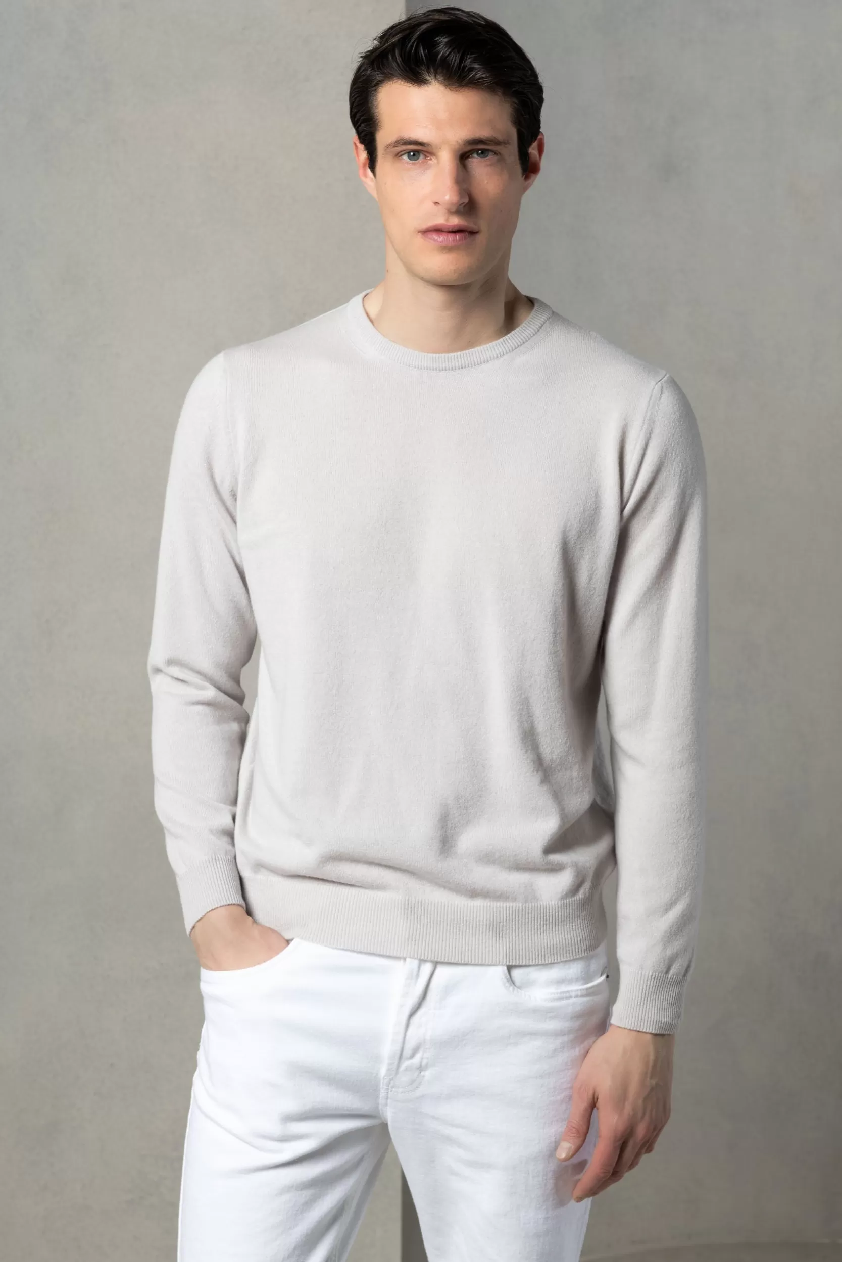 Cheap Pini Parma Girocollo In Cashmere – Made In Italy Sabbia