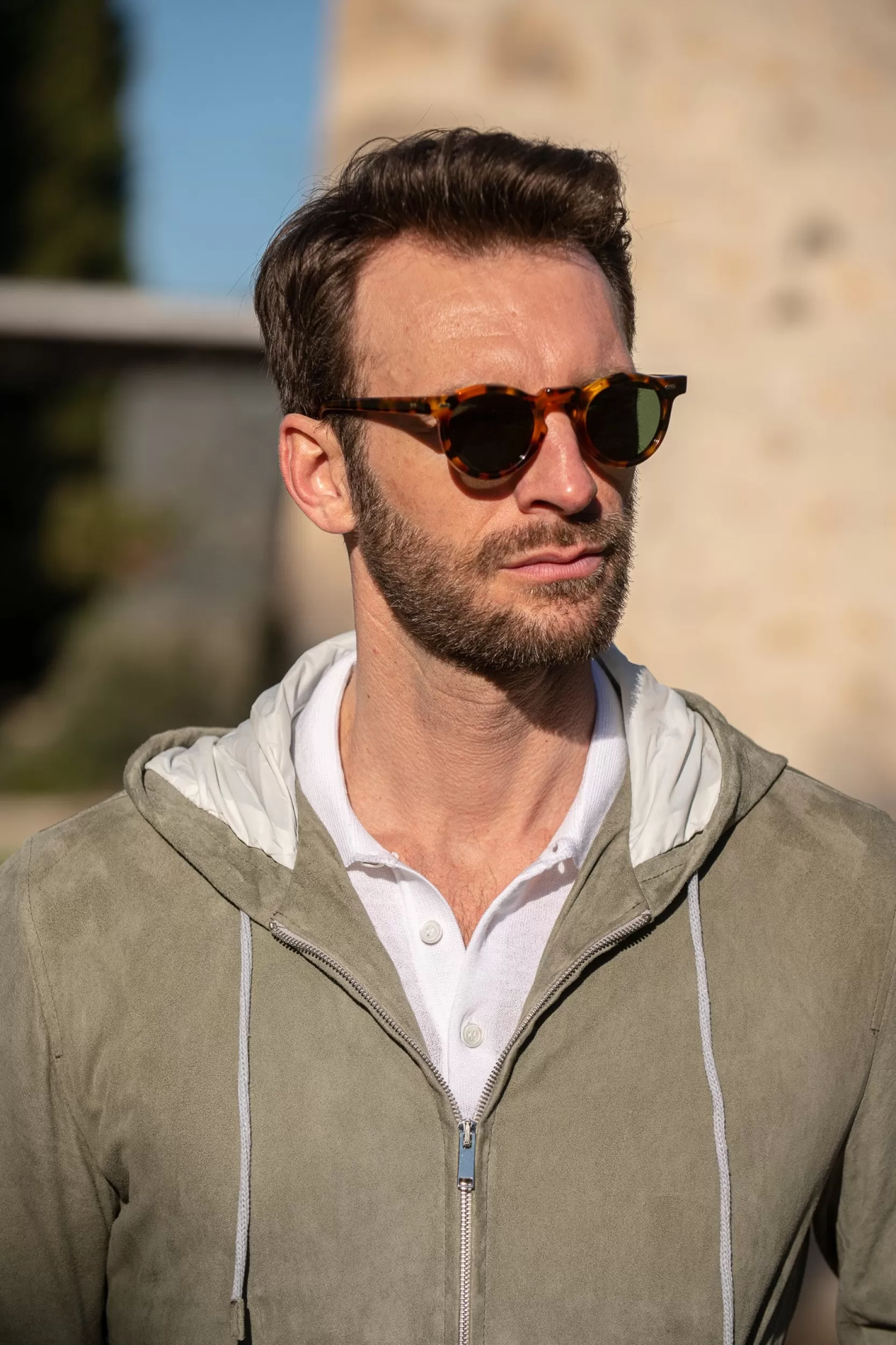 Cheap Pini Parma Giubbotto Bomber Con Cappuccio In Suede Salvia – Made In Italy