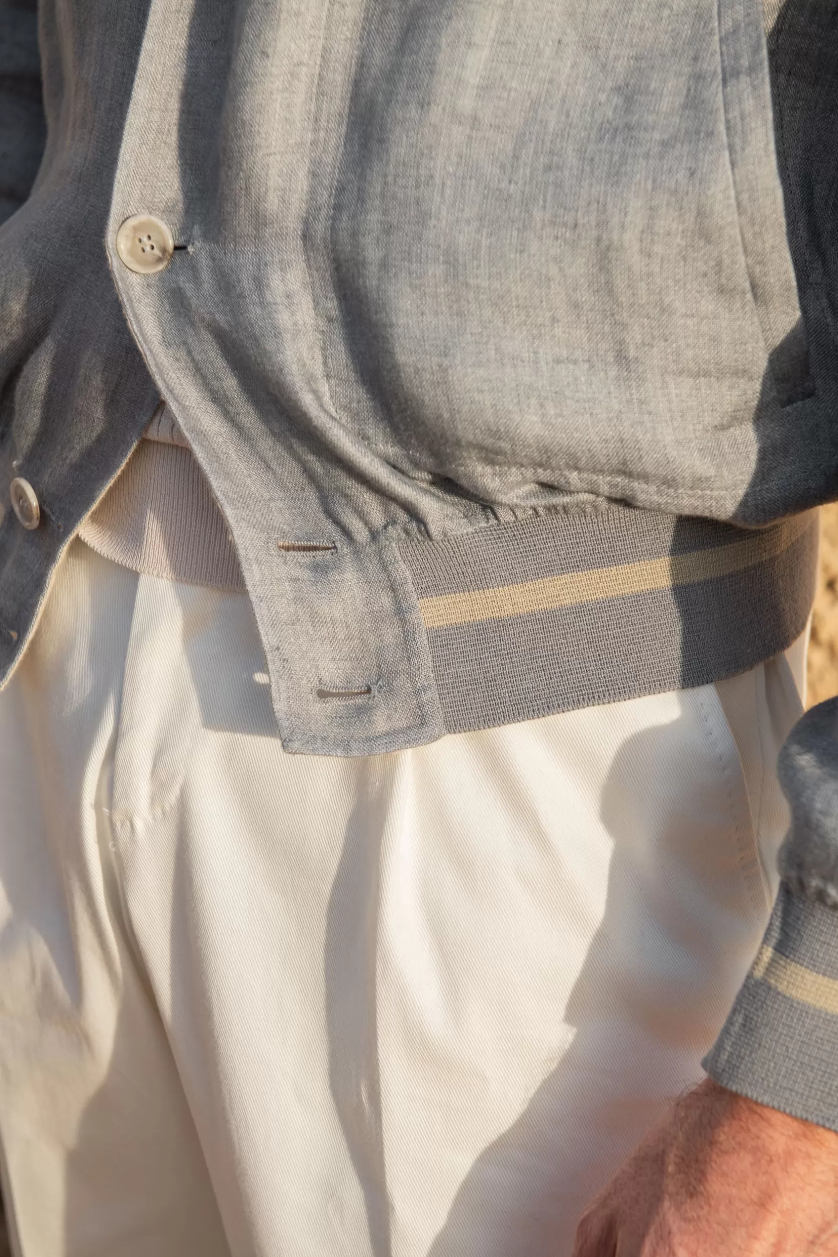 Cheap Pini Parma Giubbotto Bomber Reversibile Grigio Cielo E Beige – Made In Italy