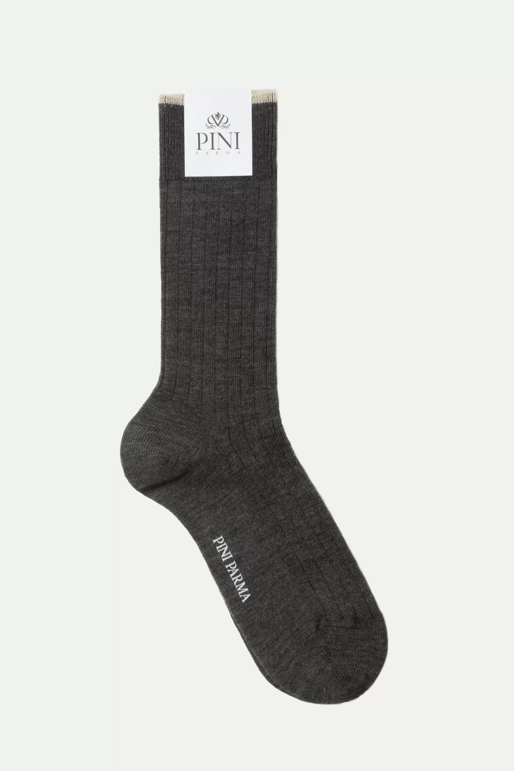 Clearance Pini Parma Grigio - Calzini Corti In Lana Super Resistente - Made In Italy