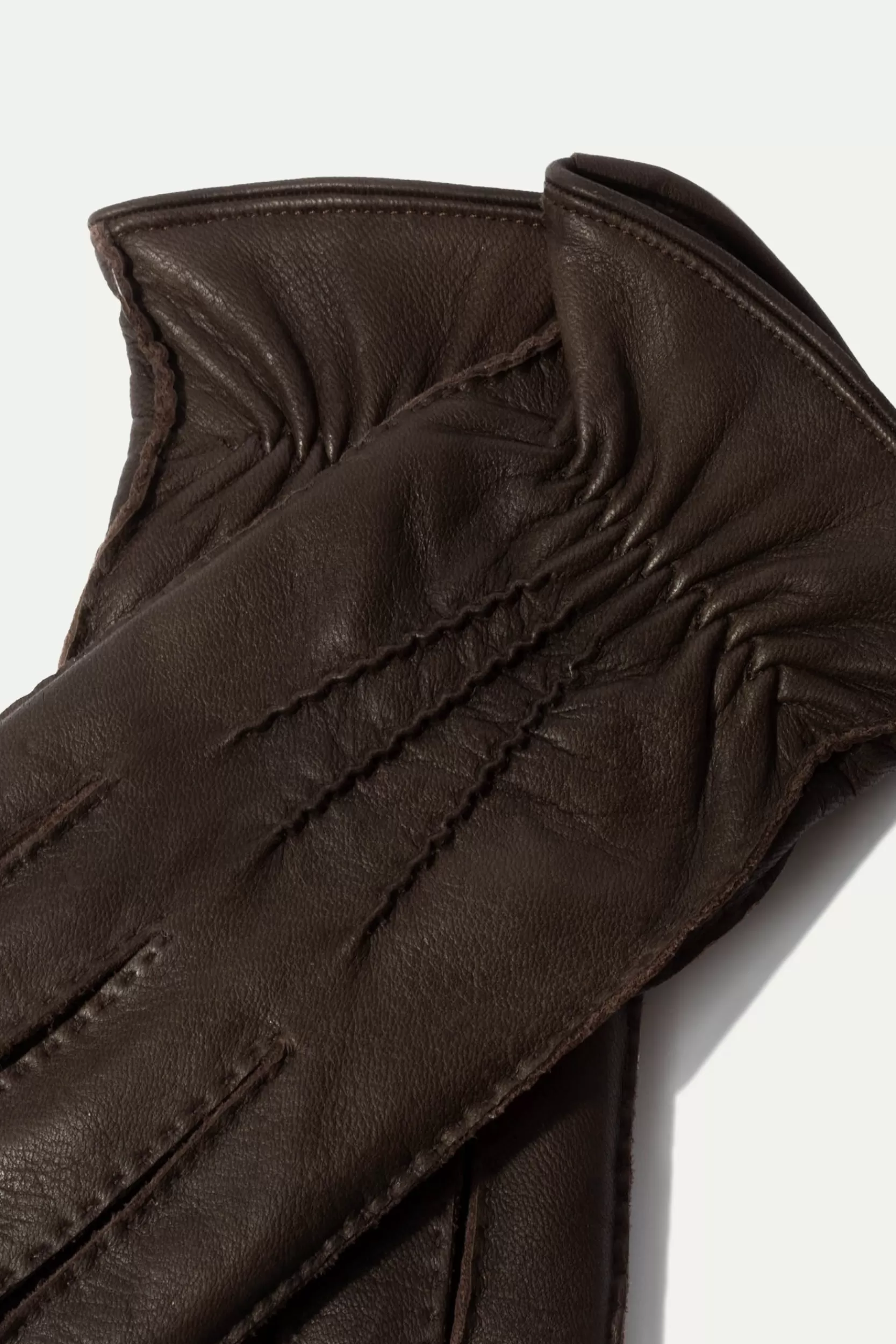 Fashion Pini Parma Guanti In Pelle Di Cervo Foderati In Cashmere - Made In Italy Marrone scuro