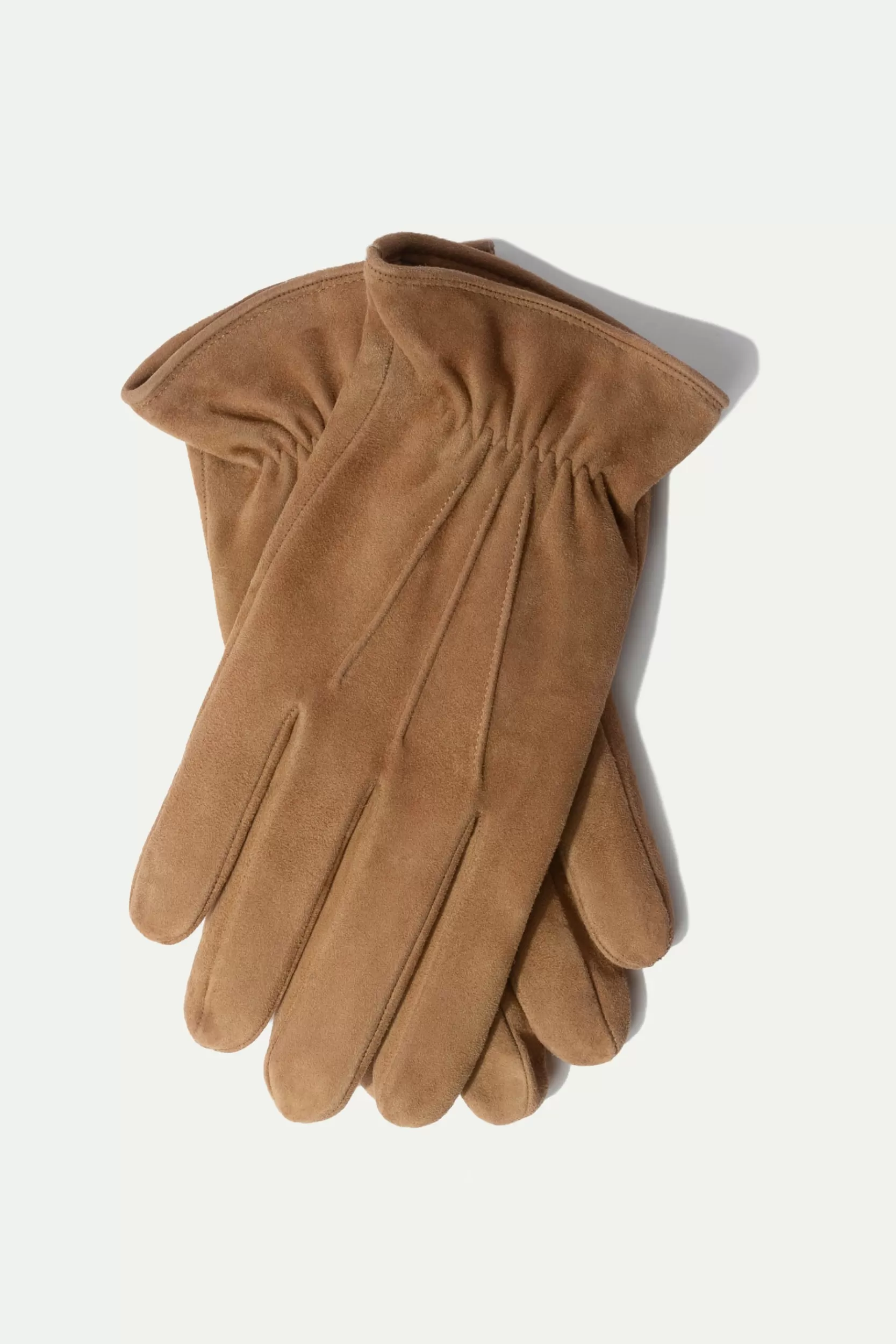 Cheap Pini Parma Guanti In Pelle Scamosciata Foderati In Cashmere Avana - Made In Italy Marrone