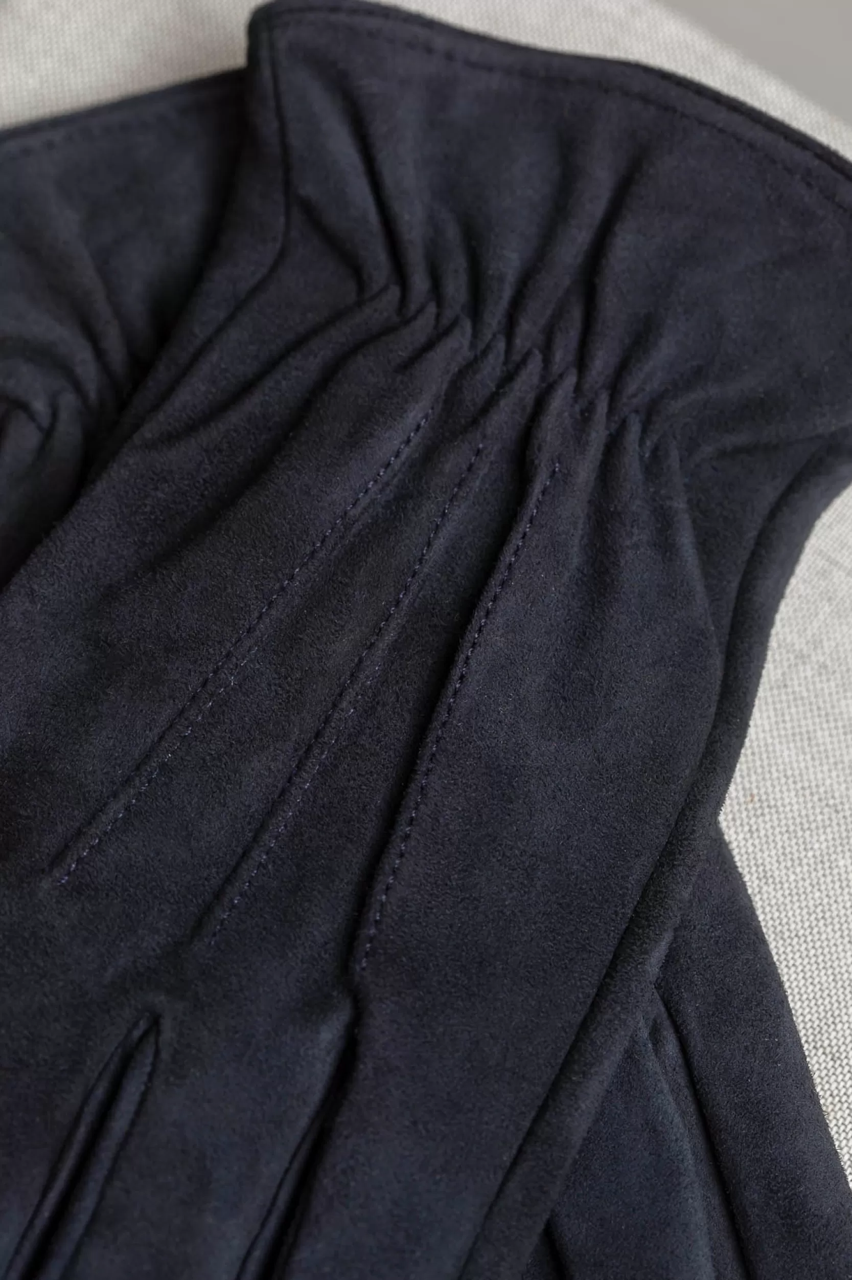 Store Pini Parma Guanti In Pelle Scamosciata Foderati In Cashmere - Made In Italy Blu