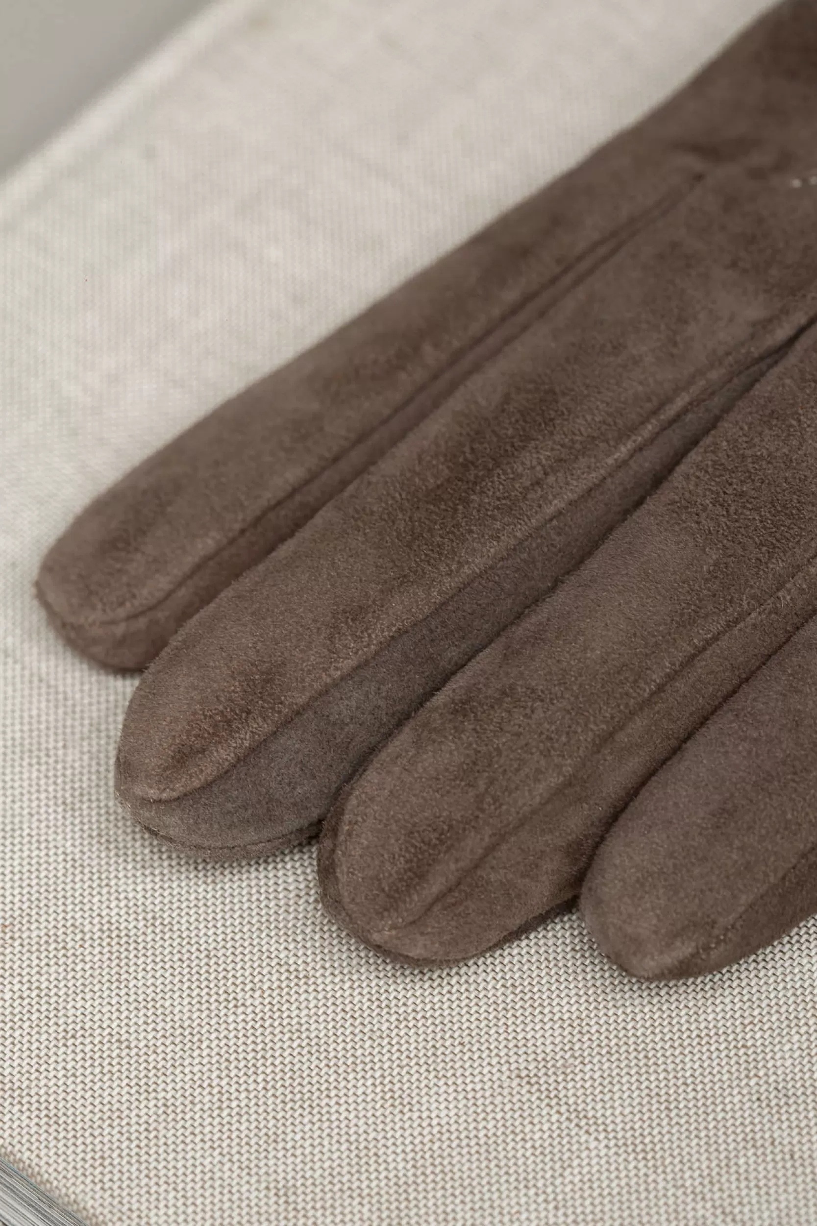 Shop Pini Parma Guanti In Pelle Scamosciata Foderati In Cashmere Color - Made In Italy Talpa