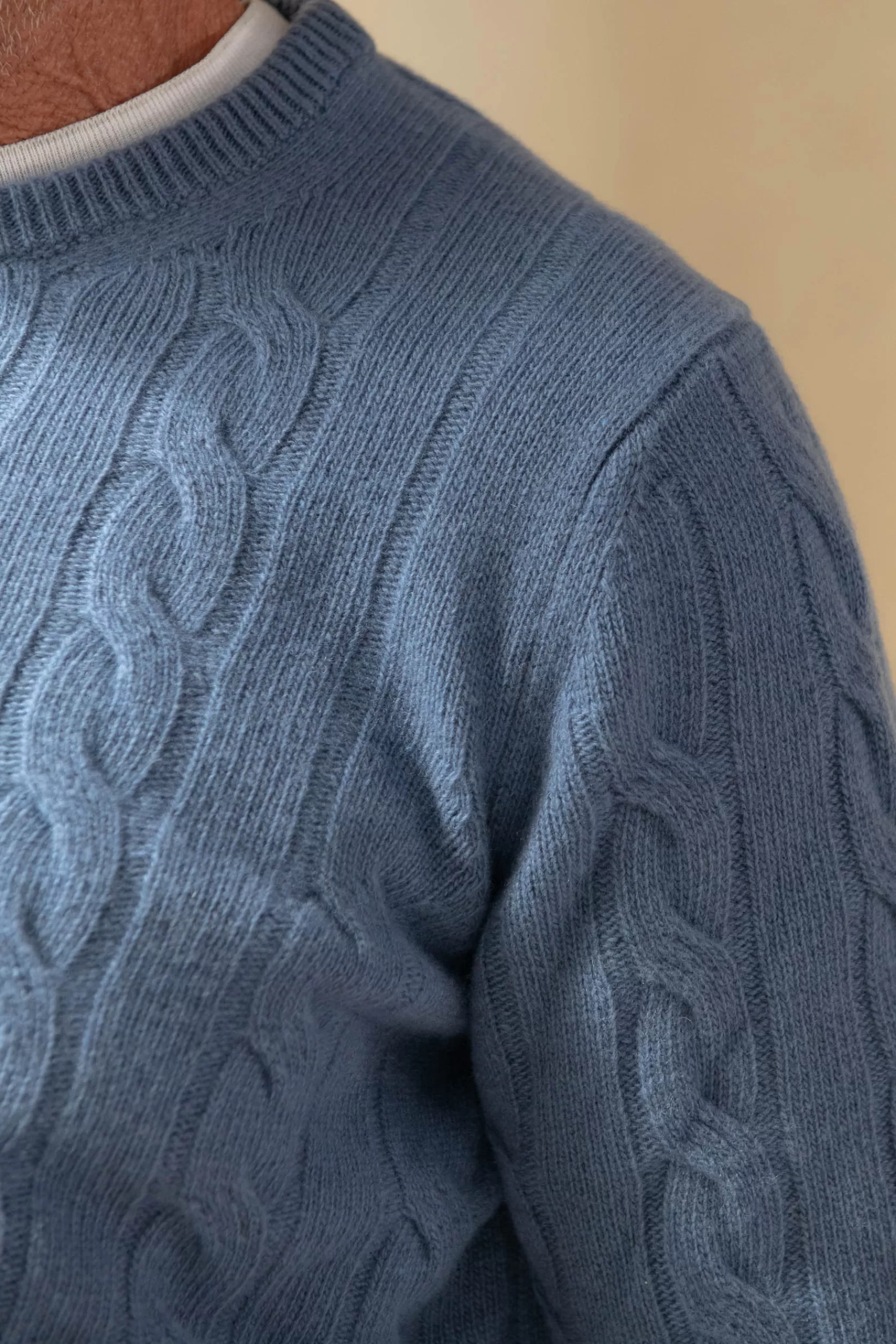 Shop Pini Parma Maglione A Trecce Blu Polvere – Made In Italy