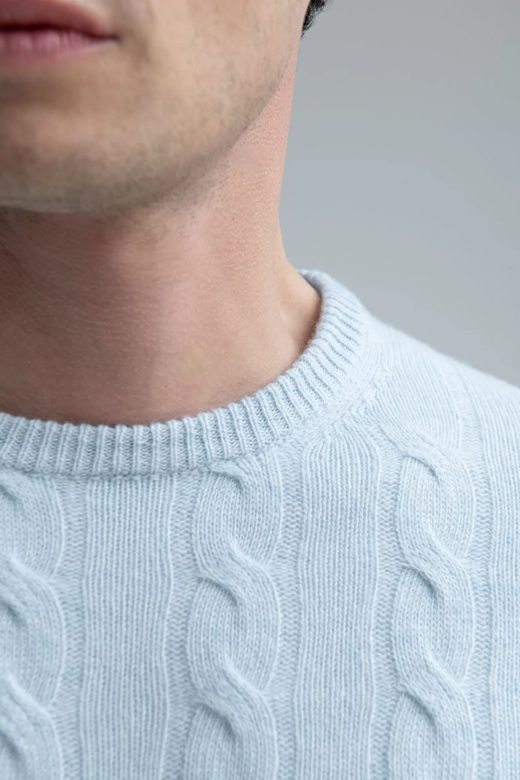 Outlet Pini Parma Maglione A Trecce – Made In Italy Azzurro