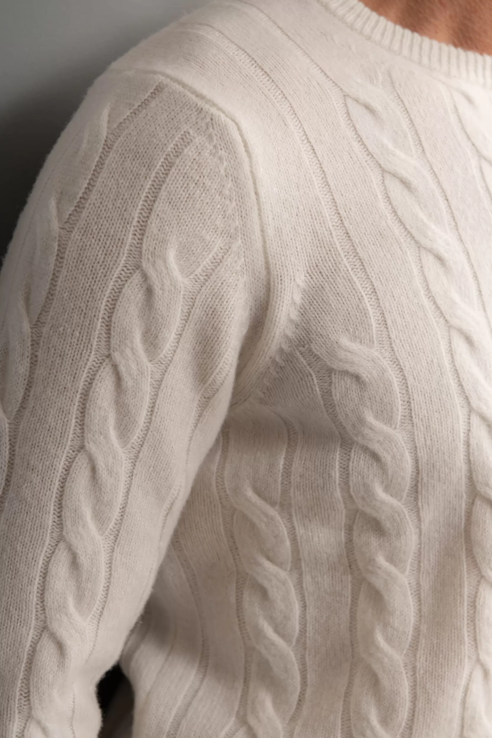 New Pini Parma Maglione Lavorato A Trecce – Made In Italy Bianco