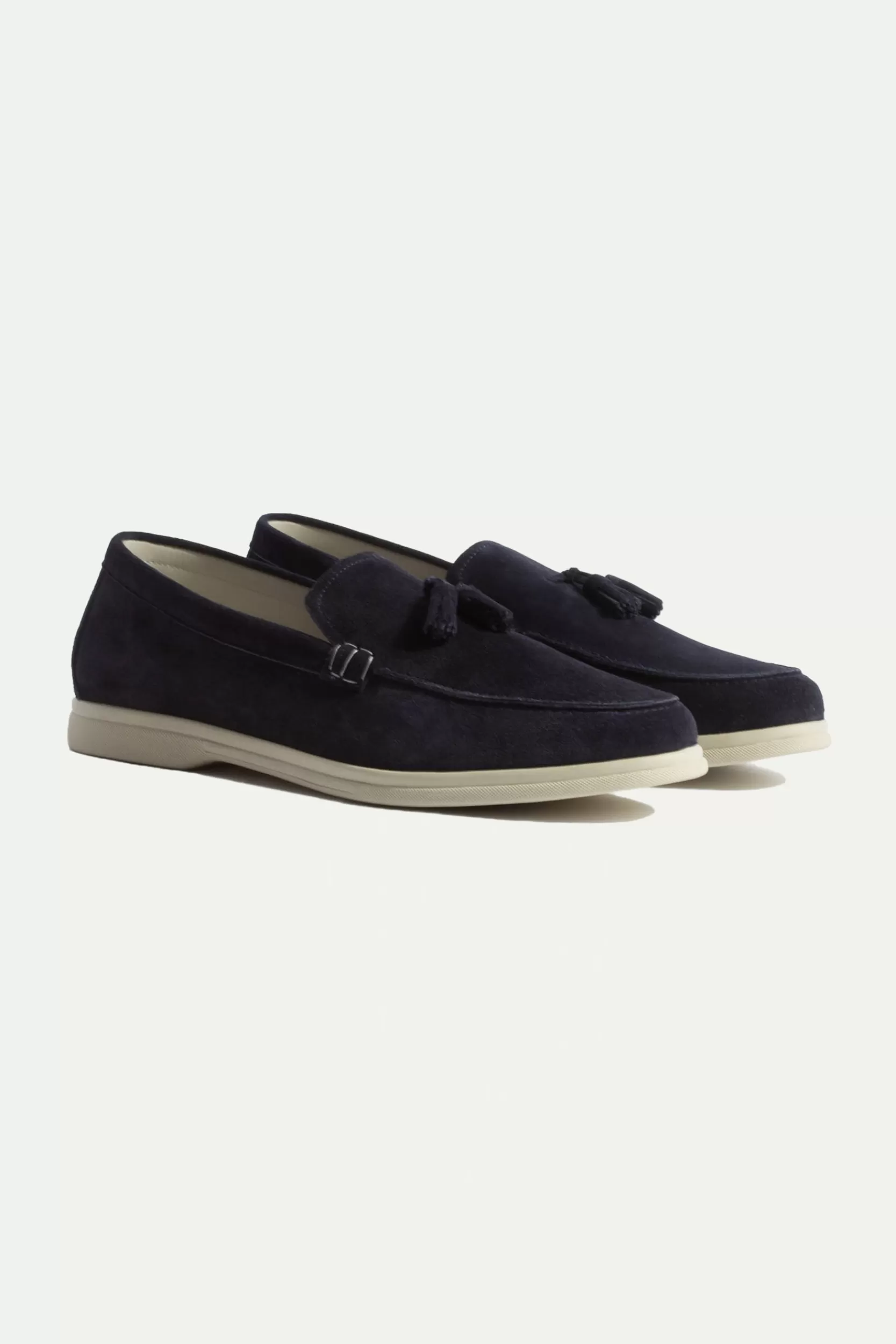 Shop Pini Parma Mocassini Con Nappine In Camoscio - Made In Italy Blu